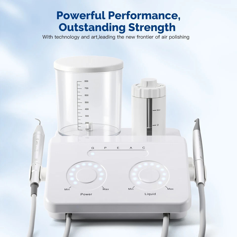 Dental Ultrasonic Scaler + Air Polisher 2 in 1 Therapy System Sandblasting Kit