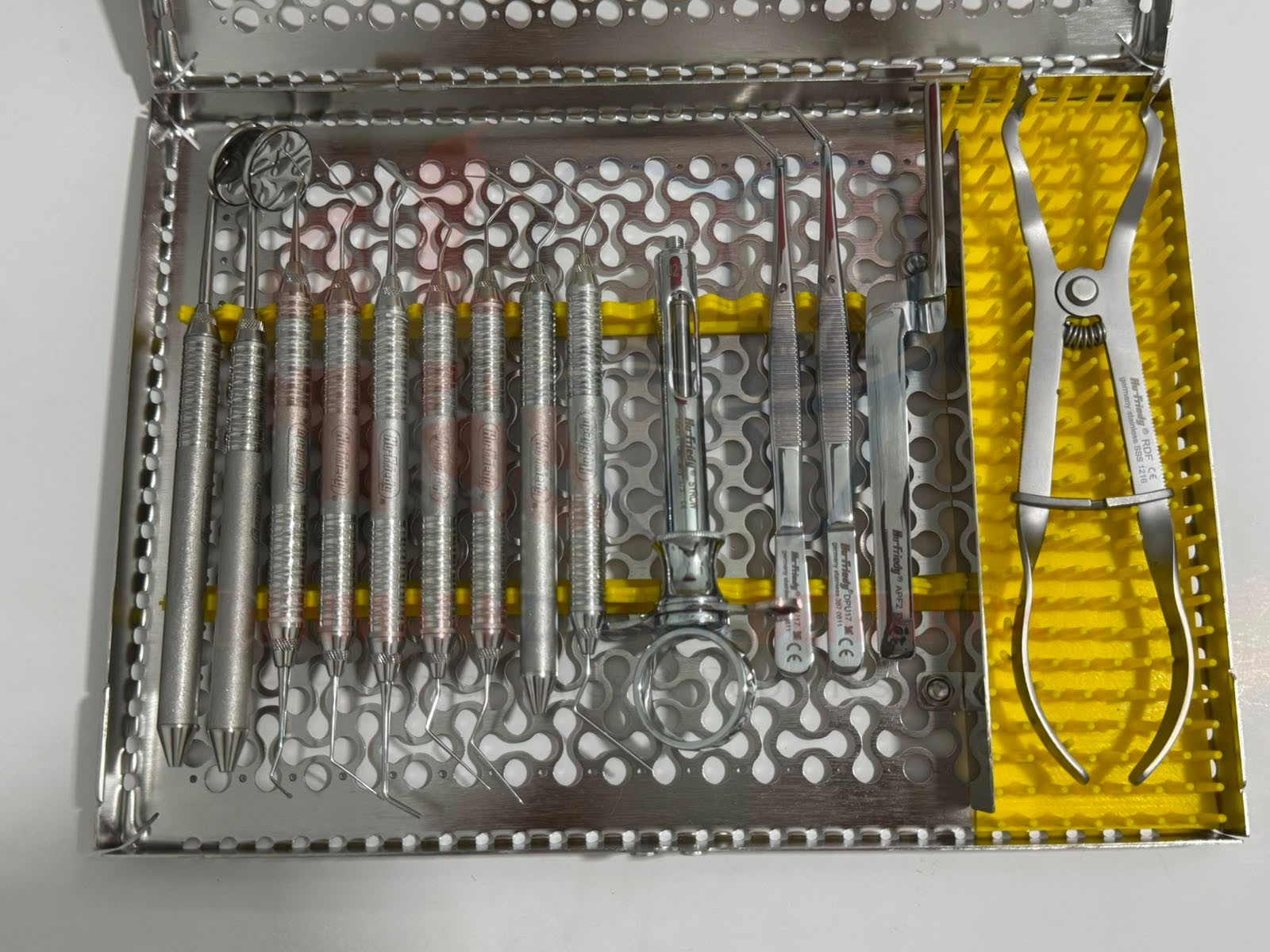 Hu-Friedy Dental Endodontic Instruments Set of 15 inc large Sterilization Casete