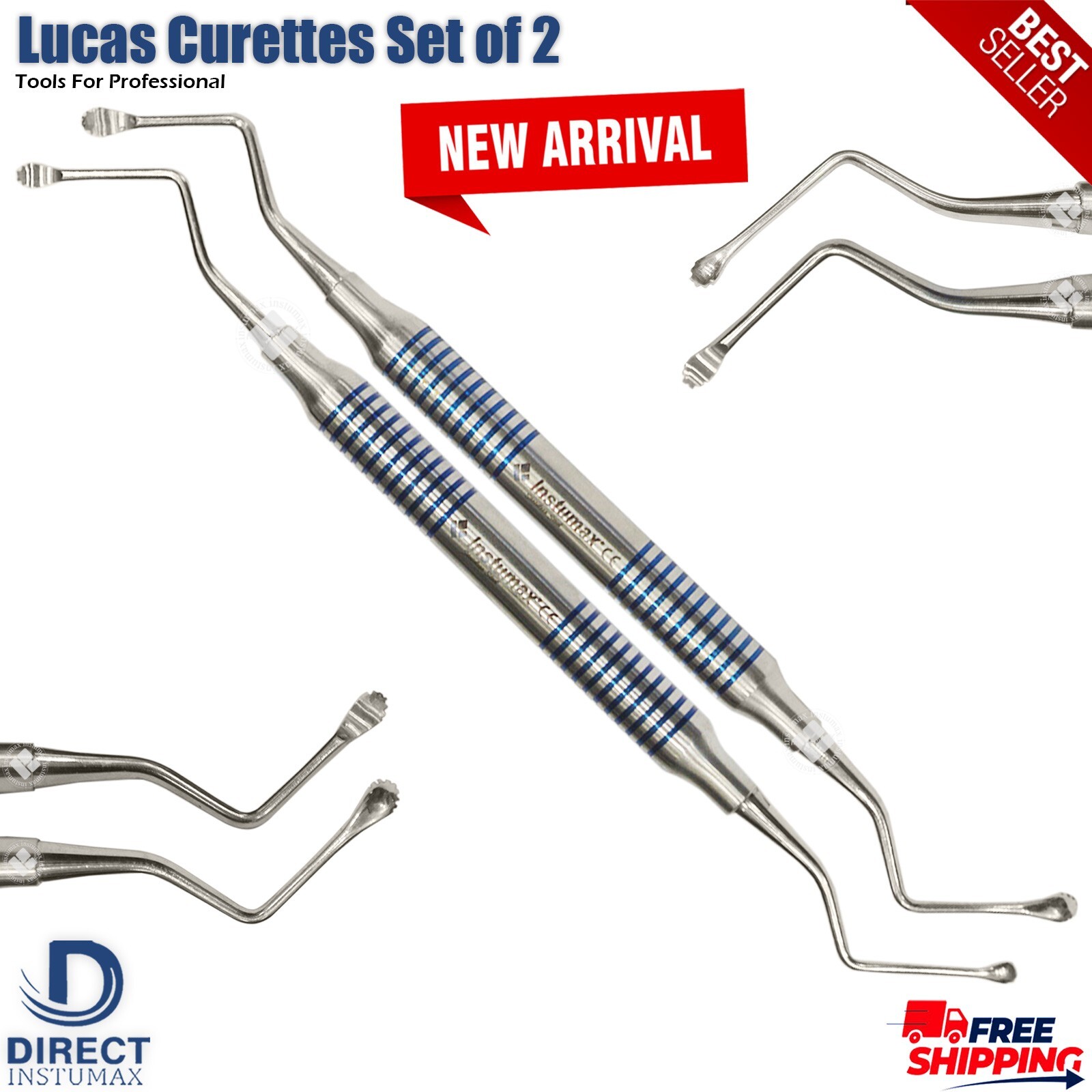 Veterinary Exodontion Basic Extraction Kit of 7 Dental Tooth Forceps Upper Roots