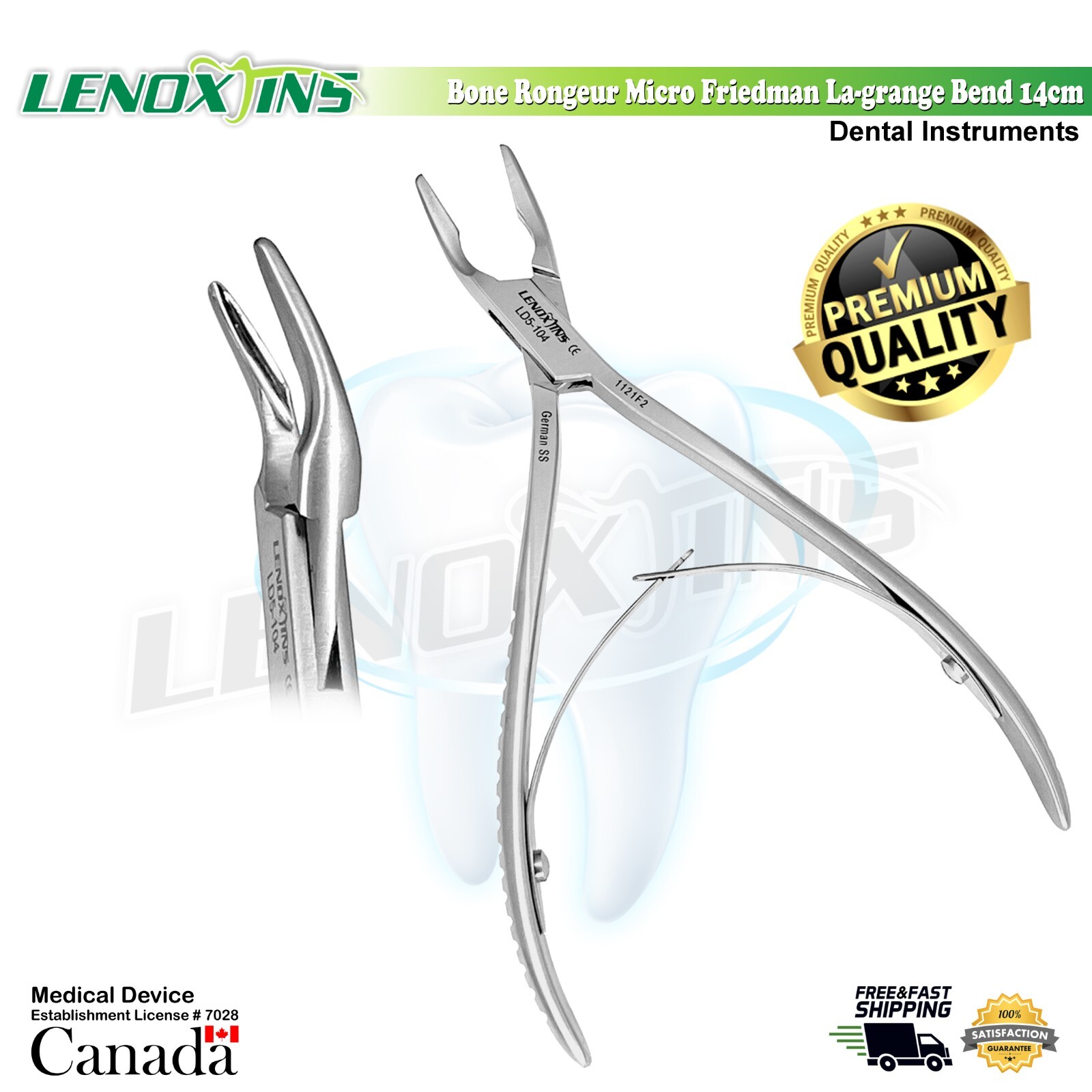 Dental Bone Rongeur German Stainless Micro Friedman La-Grange Bend 15cm