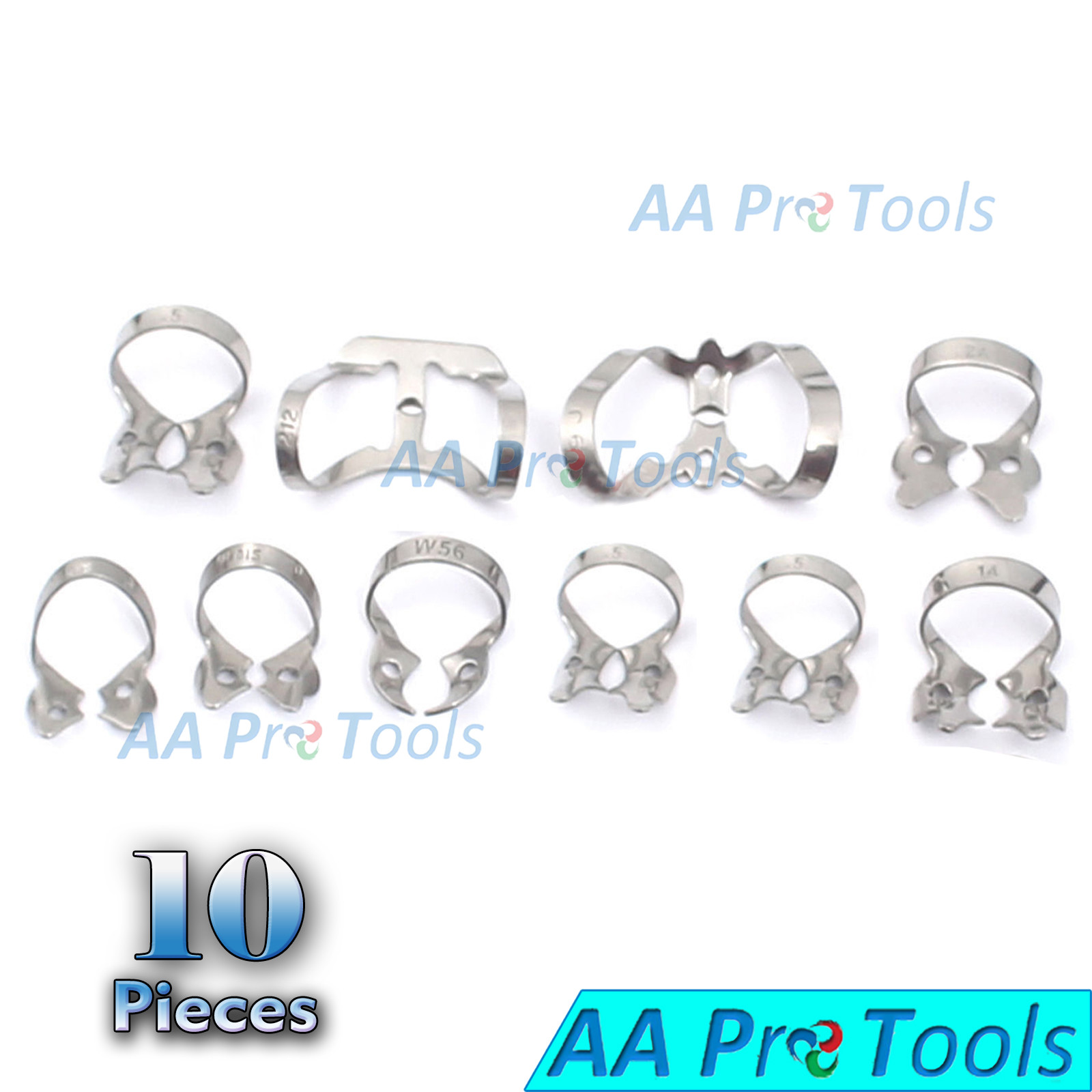 10 Endodontics Rubber Dam Clamps Dental, Orthodontic Instruments