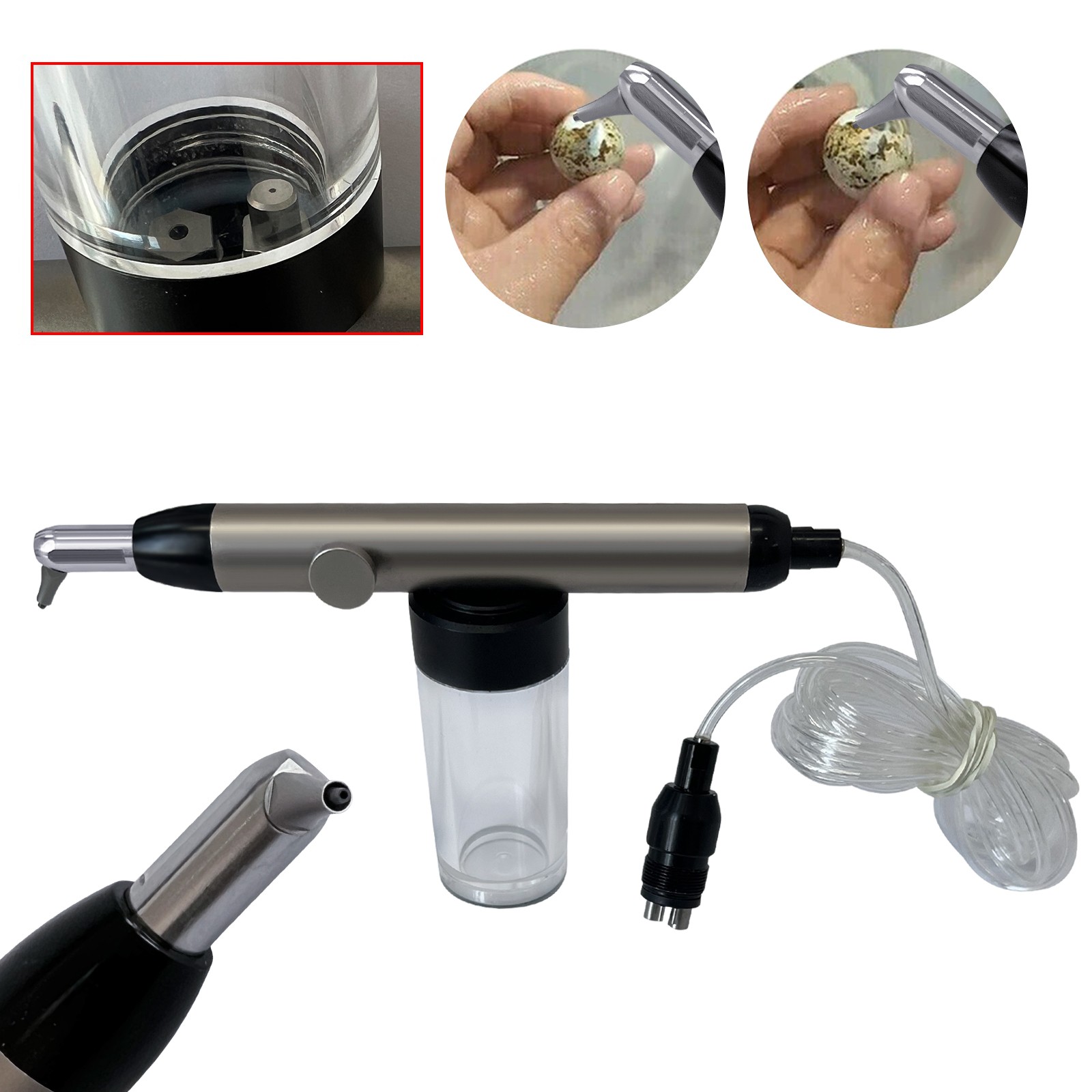 Dental Alumina Air Abrasion Polisher Sandblasting Sandblaster 4 Holes Prophy Gun