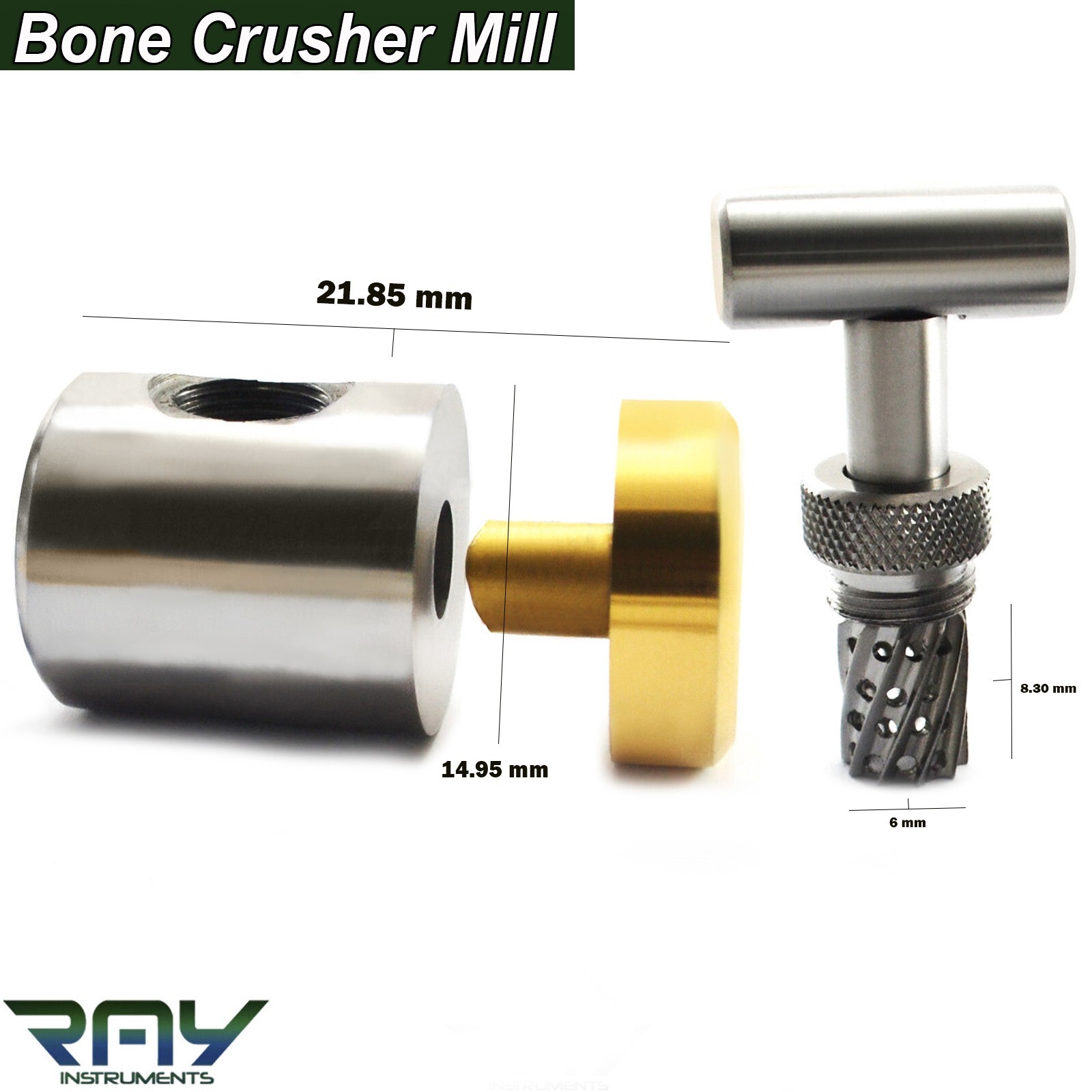2 Pcs Dental Bone Crusher Grinder Mill Bone Graft Well Implant Instruments