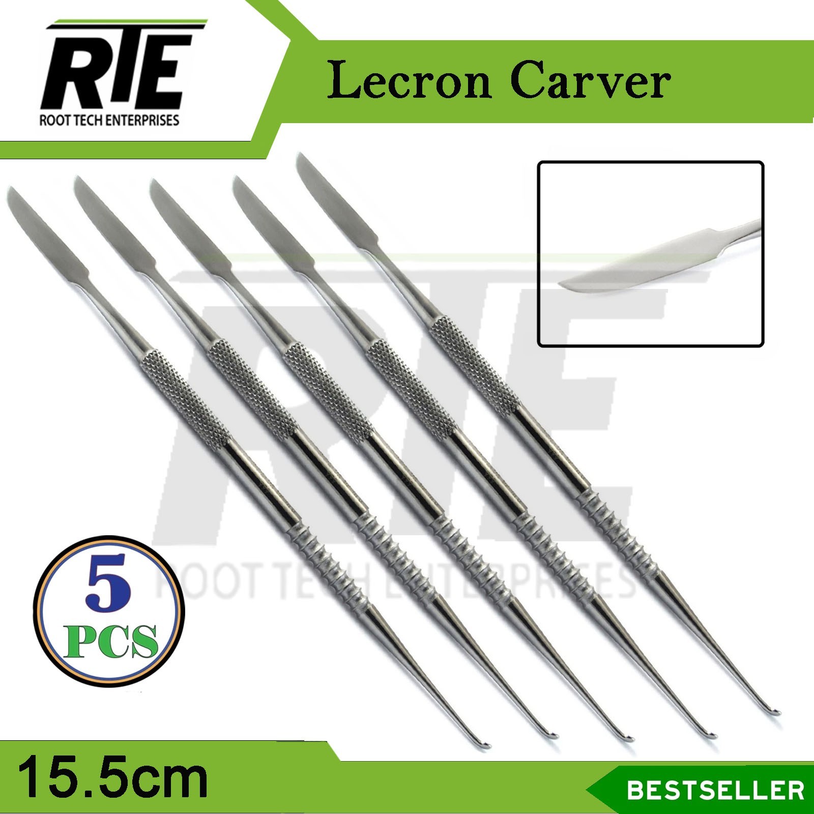 5 Pcs Lecron Spatulas 6.5″ Dental Mixing Modeling Restorative Double Ended Set
