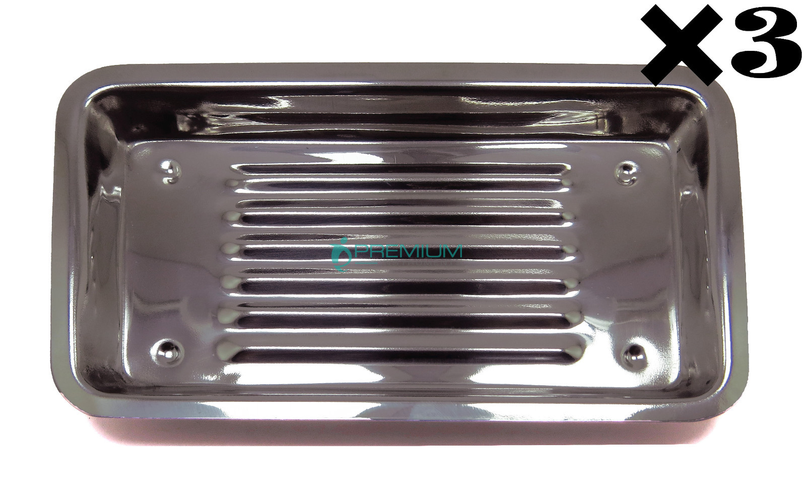 3× Dental Trays 8″ (21cm)×4.7″(12cm)×0.6″(1.5cm) Curettes Explorer Probe Scalers