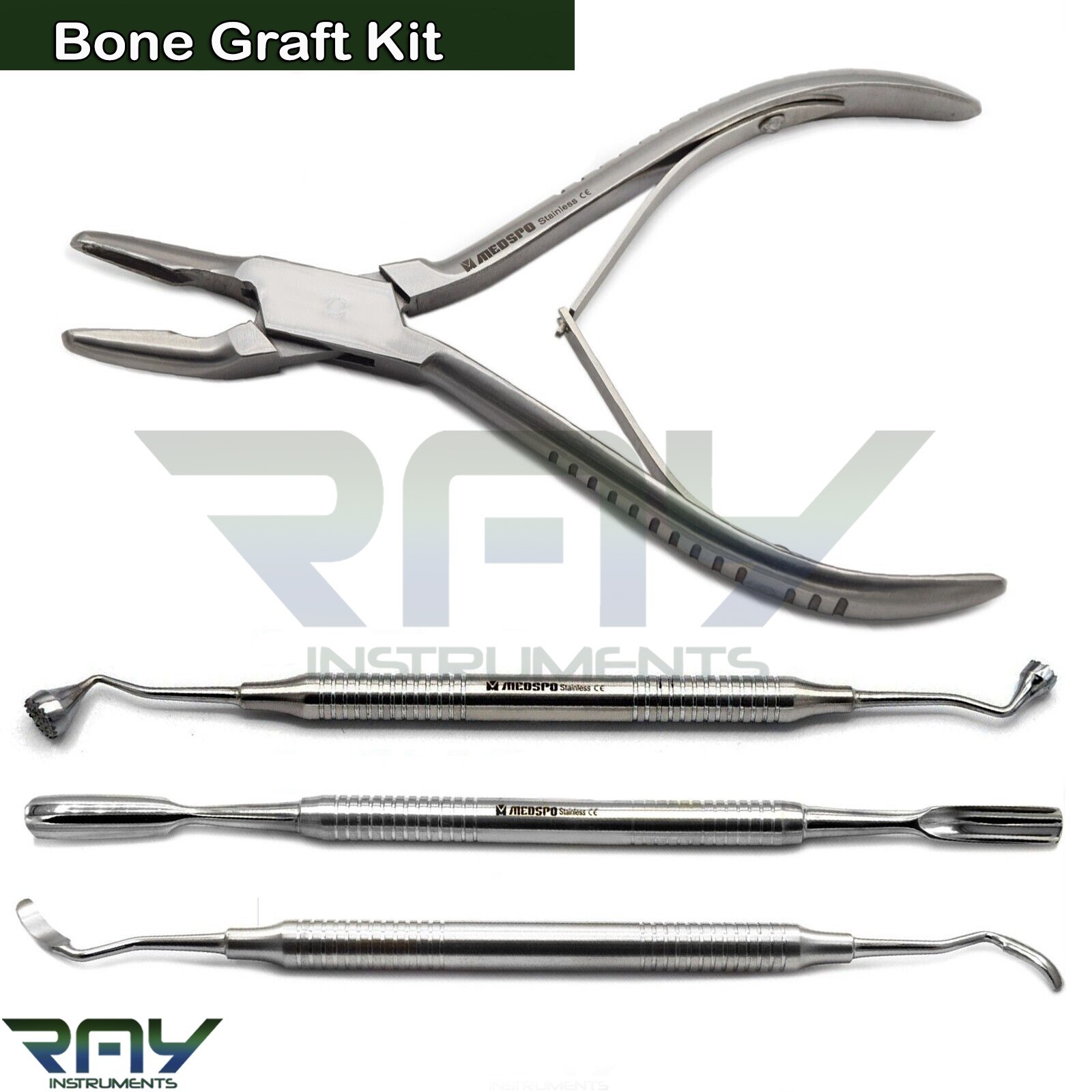 Dental Implant Bone Grafting Kit Palti Bone Scraper Compactor Rongeur Plier