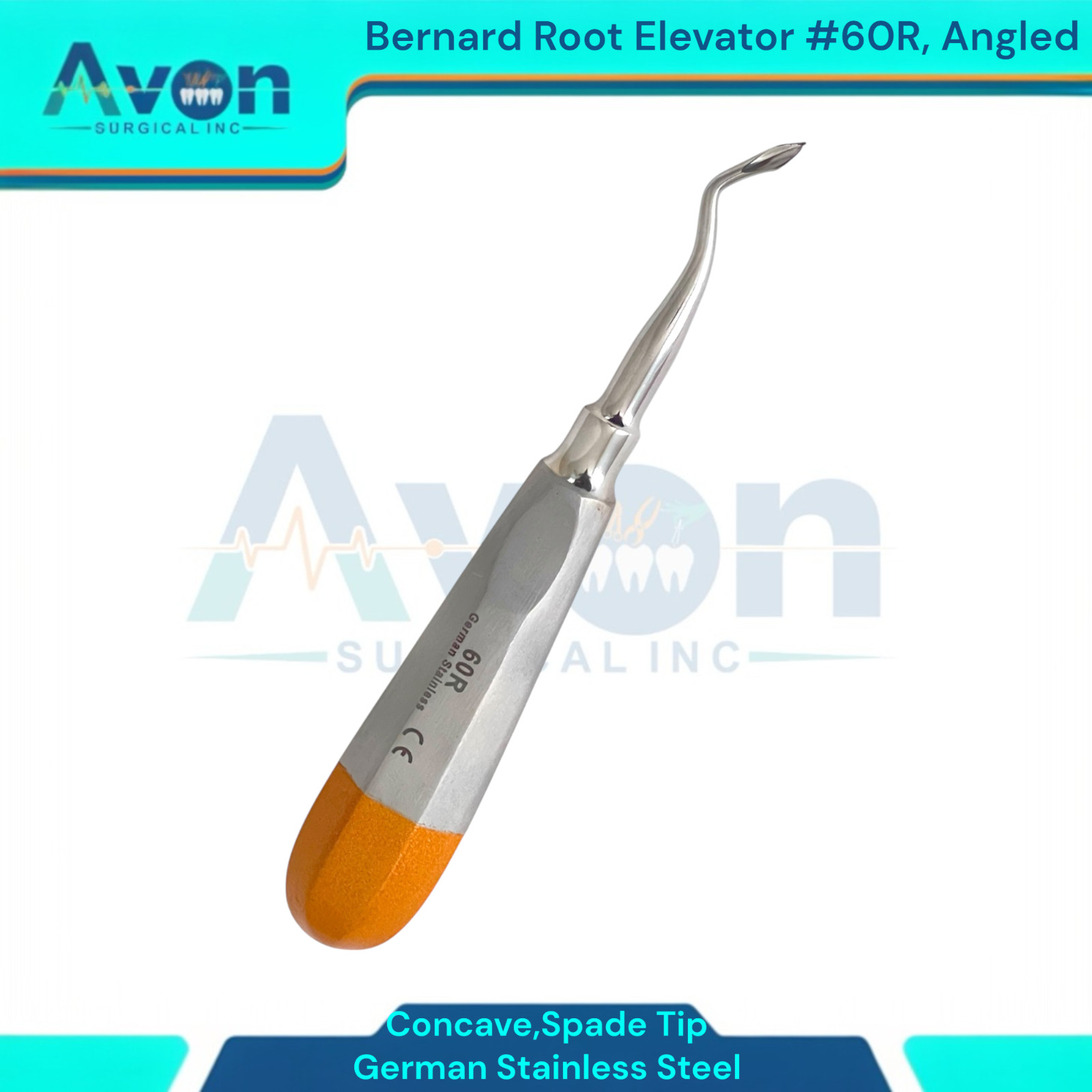 Left & Right Bernard Root Dental Elevator Picks, #60L+#60R, Gold Ends, 2PK