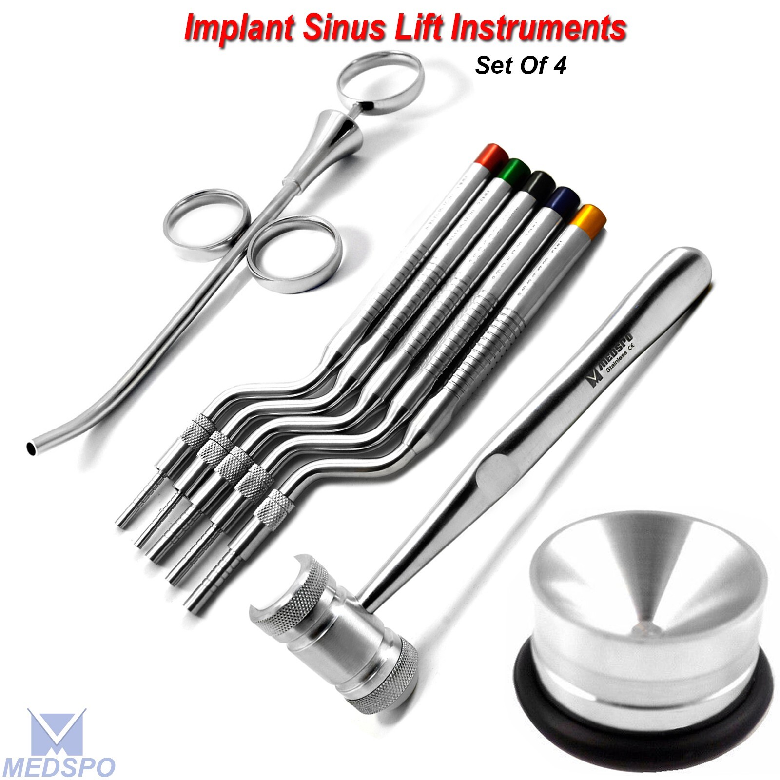 Bone Grafting Syringe Mead Mallet Hammer Dental Sinus Lift Offset Osteotome Set