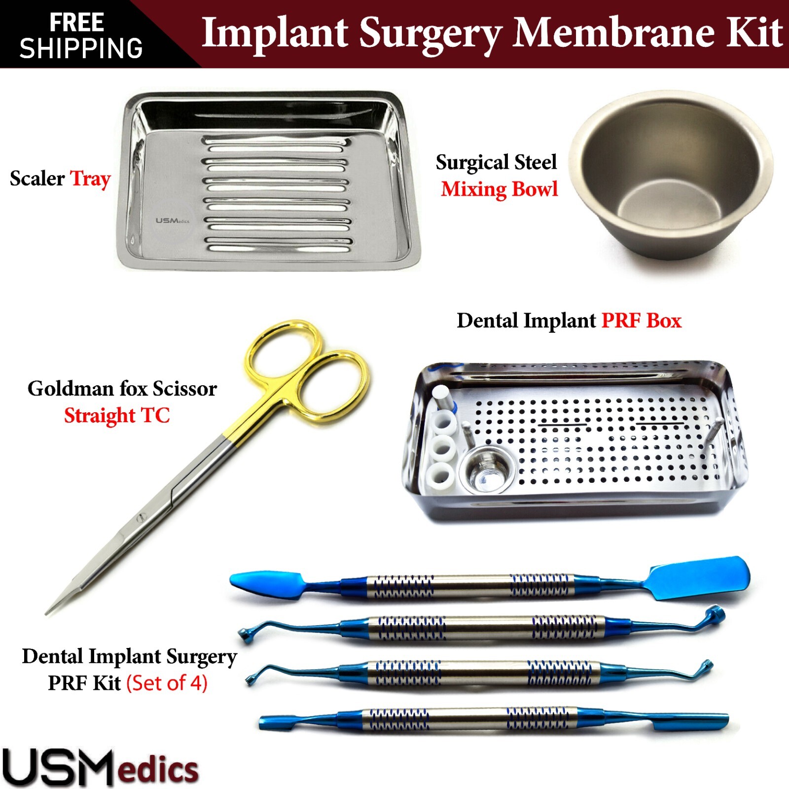 Dental implant surgical kit PRF Box Platelet Rich Fibrin Set Mixing Bowl BEADEN®