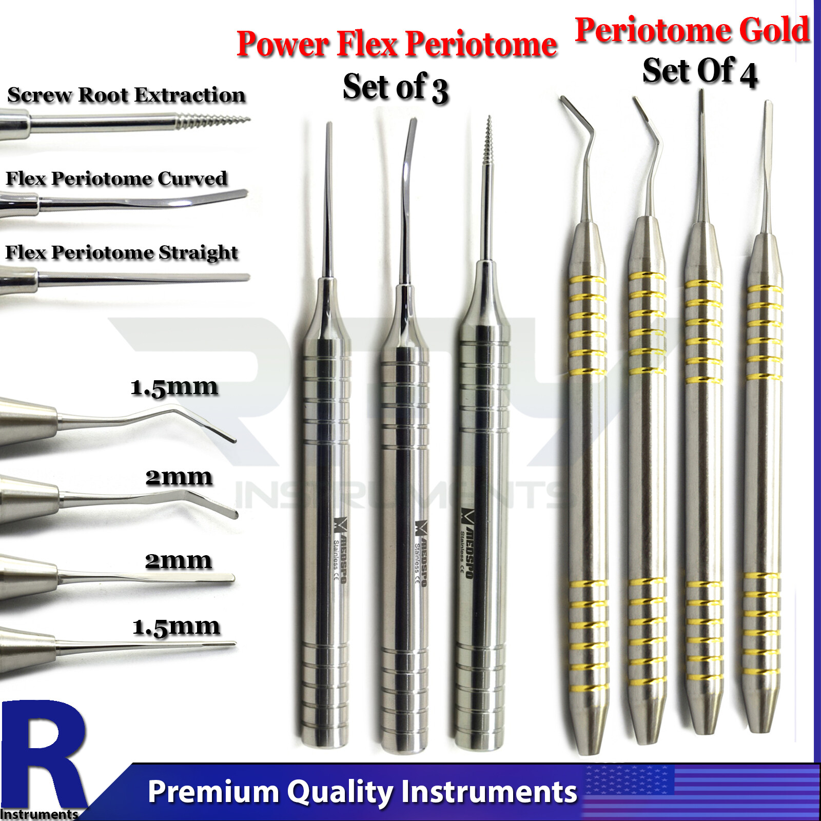 Dental Periodontal Implant Root elevator Flexible Periotome Tooth Extraction Lab