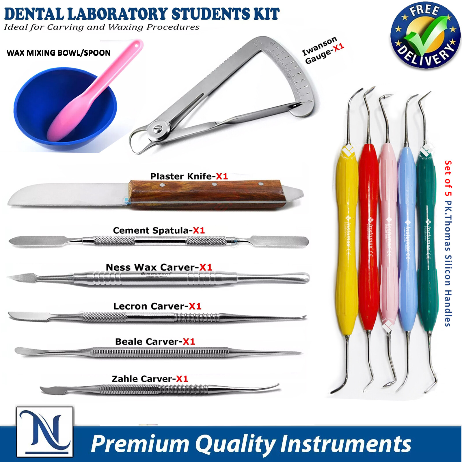 Professional Dental Lab Technicians Instruments Waxing Carving Spatulas Carvers