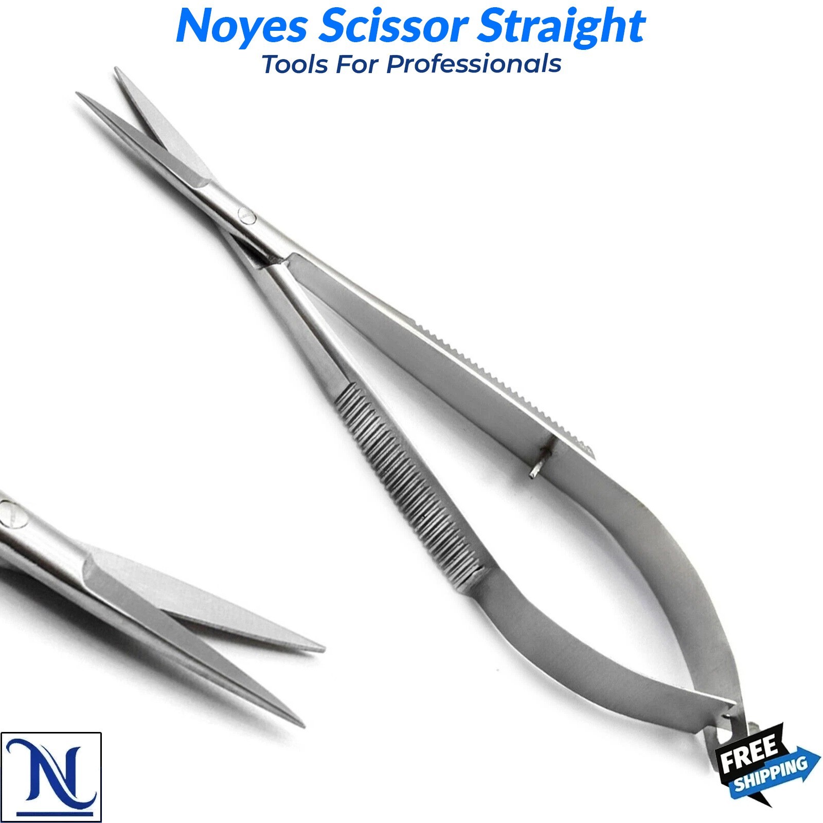 2 Pcs Surgical Ophthalmic Noyes Scissors Micro Eye Surgery Tissue Suture Shears