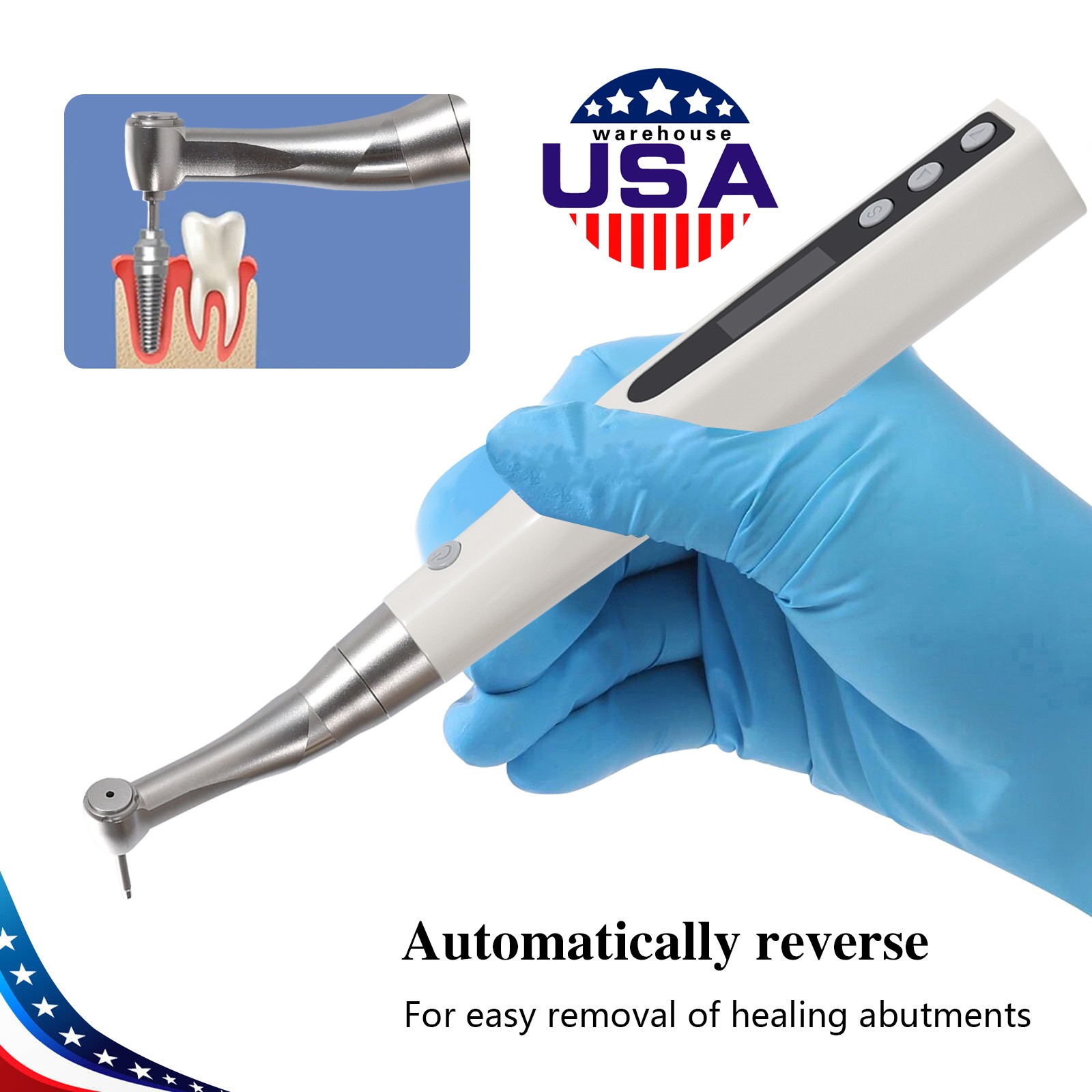 Dental Electric Wireless Torque Driver Implant Tool Kit Small Automatic 10-50N