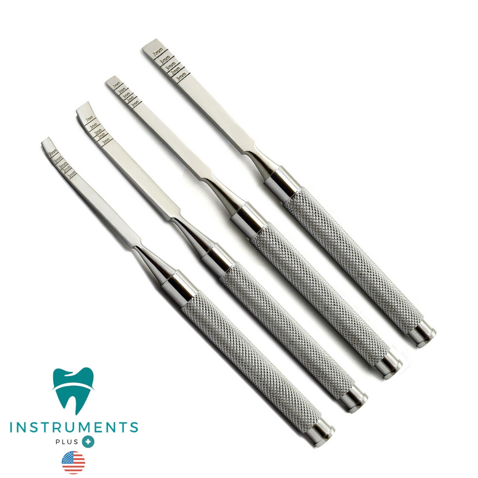 Set Of 4 Dental Ridge Chisels Bone Splitting Surgical Extracting Instruments CE