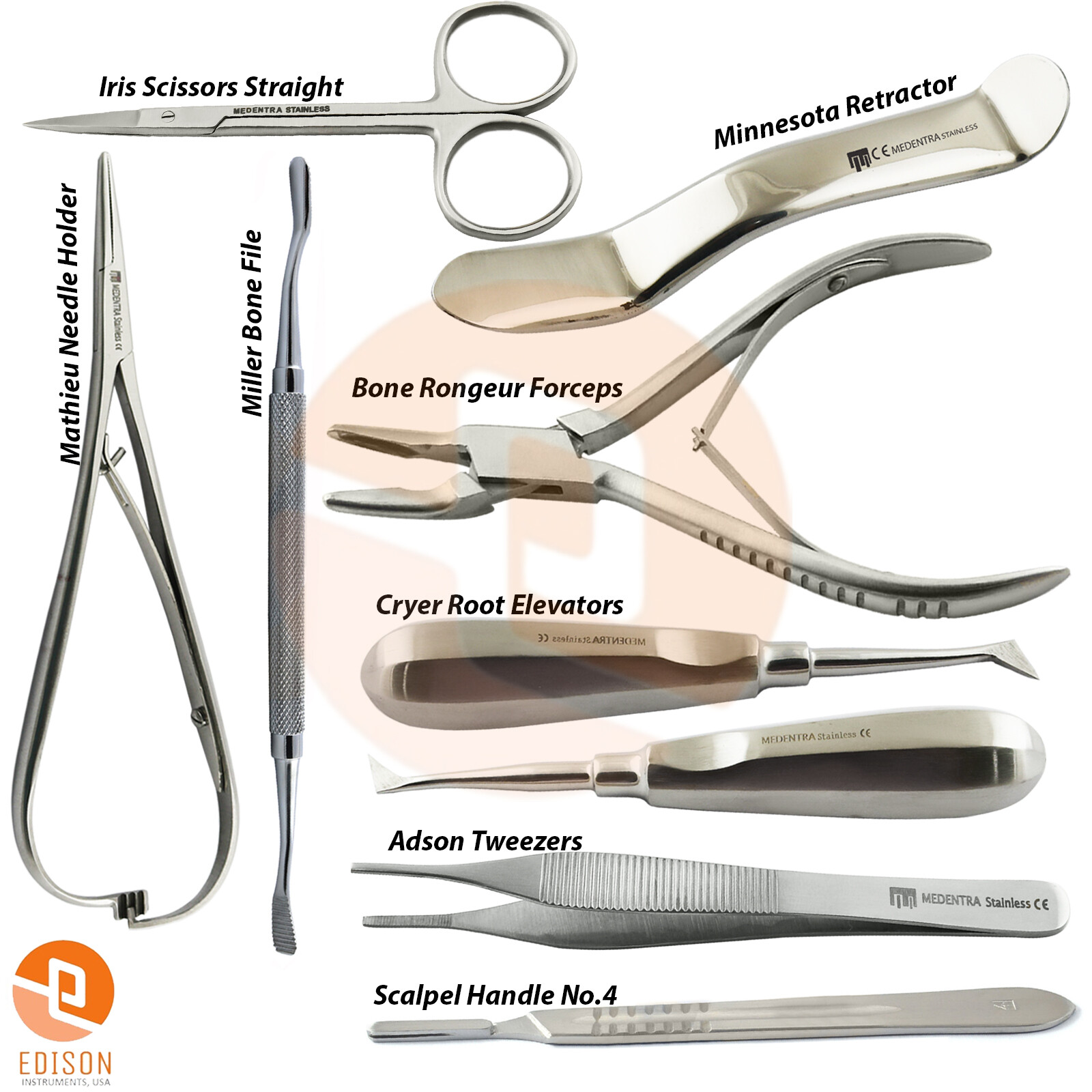 Dental Oral Surgery Instruments Tooth Extraction Forceps Root Elevators Vets