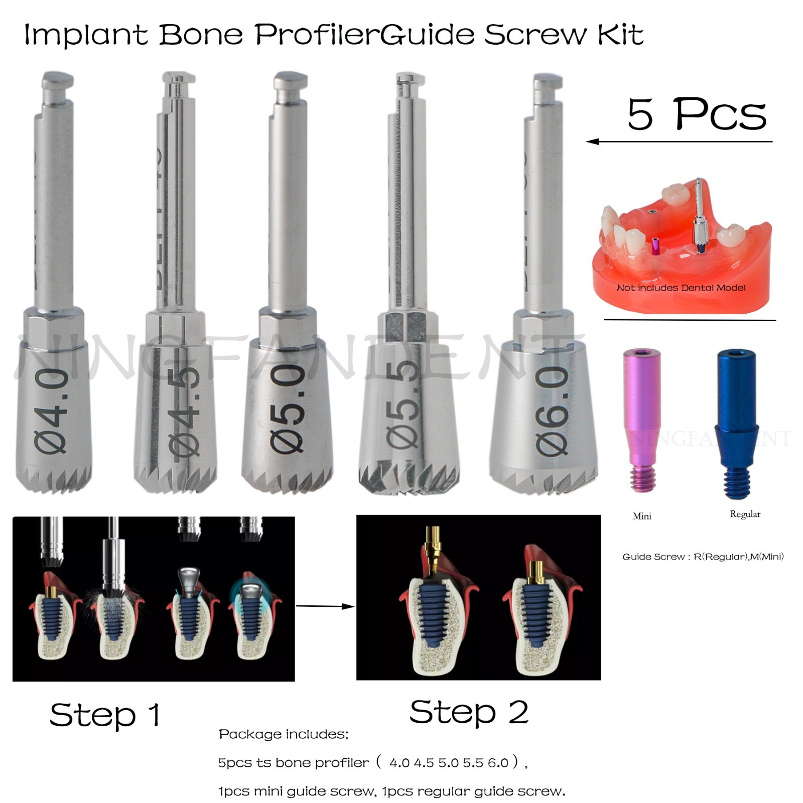 Dental Universal Implant TS Bone Profiler & Guide Screw Tool