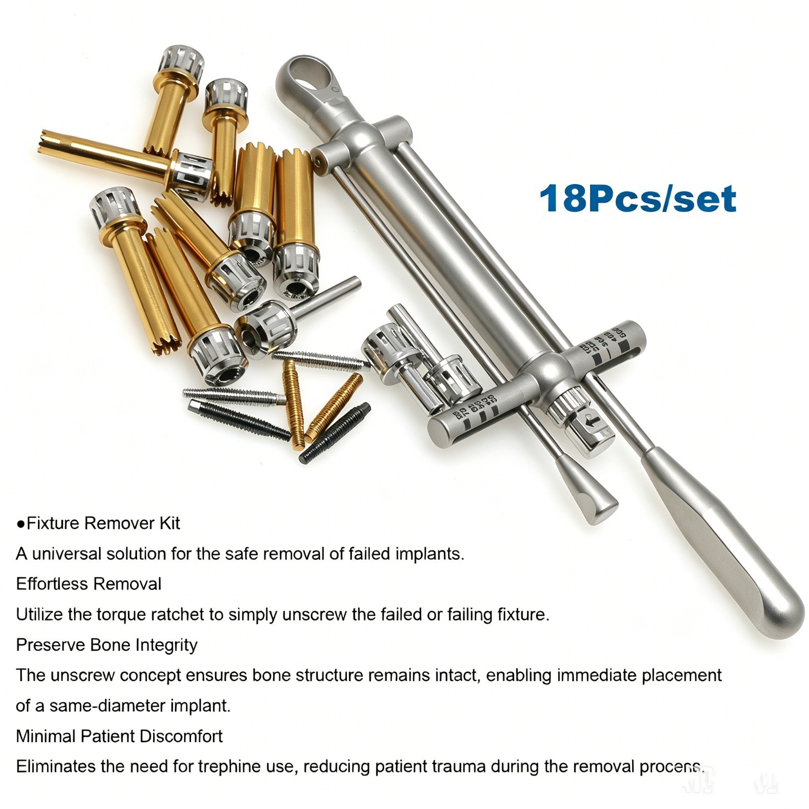 US Implant Insertion Extraction 3-In-1 Locat0r Tool Dental Insert Cap 5pcs/Set