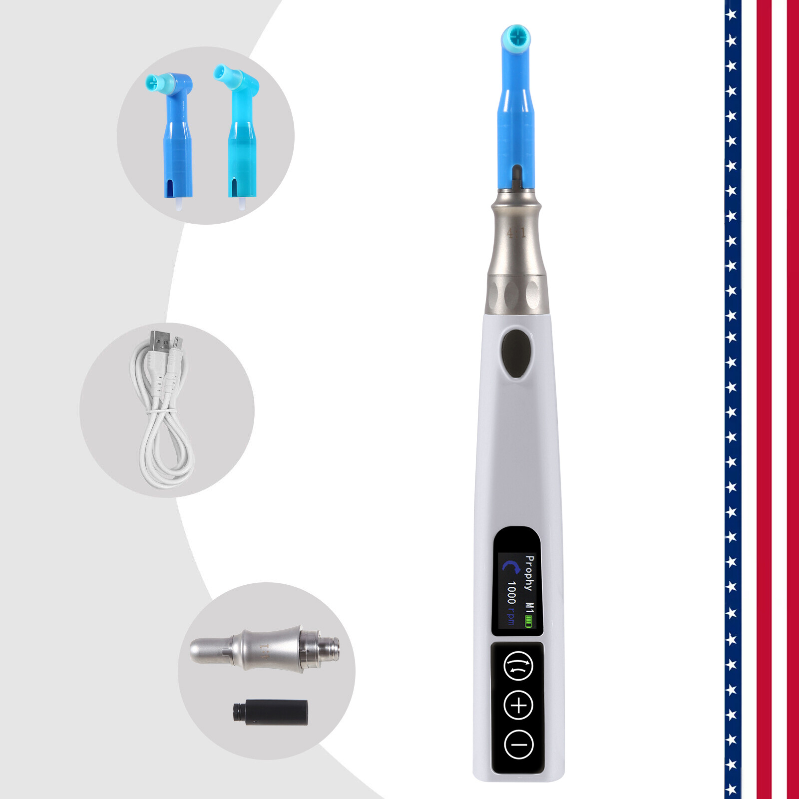 Dental Hygiene Prophy Handpiece Wireless/ 105° disposable prophy angles USA