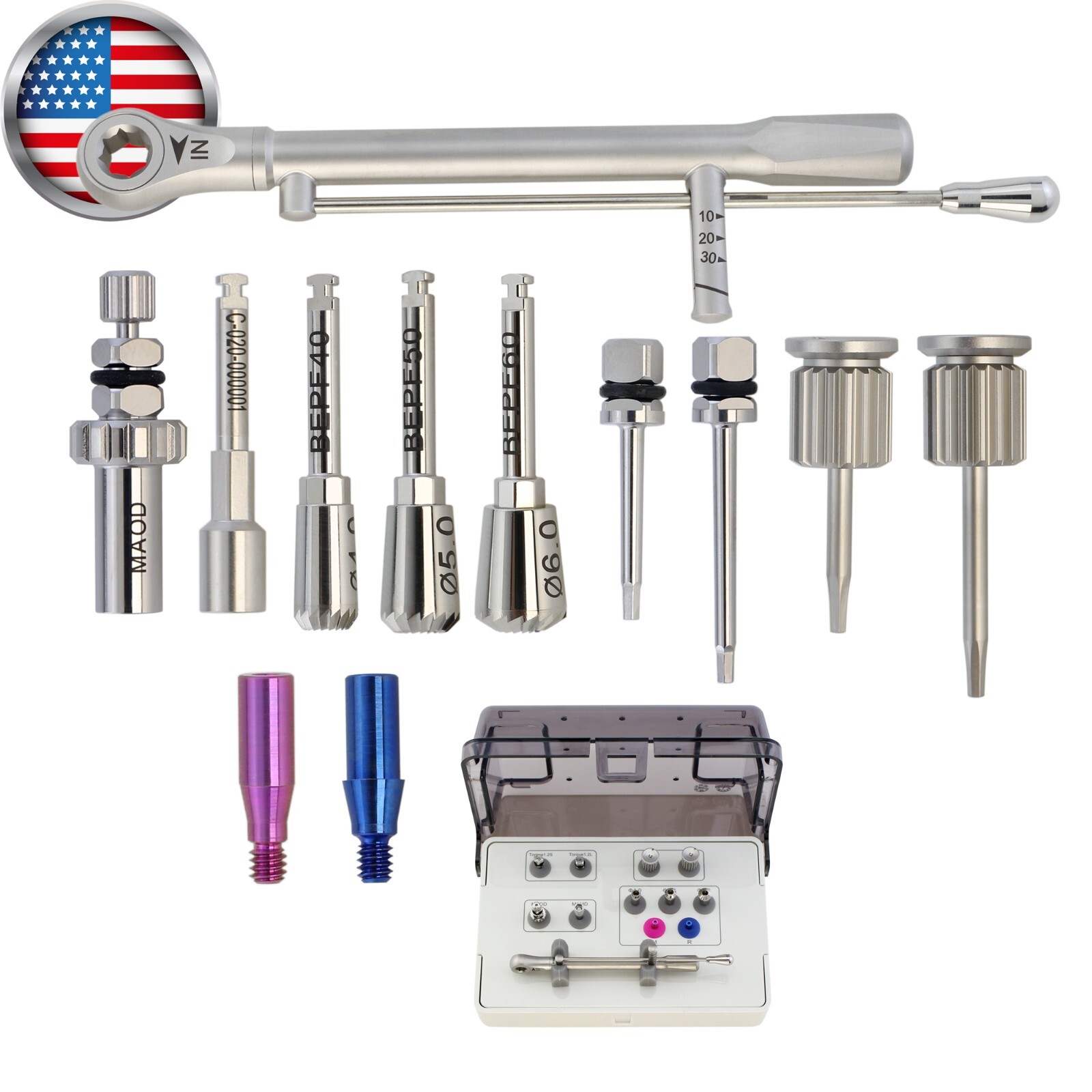 Implant Hiossen Bone Profiler Torque Screwdriver HEX 1.2 Driver Multi ABT 4 5 6