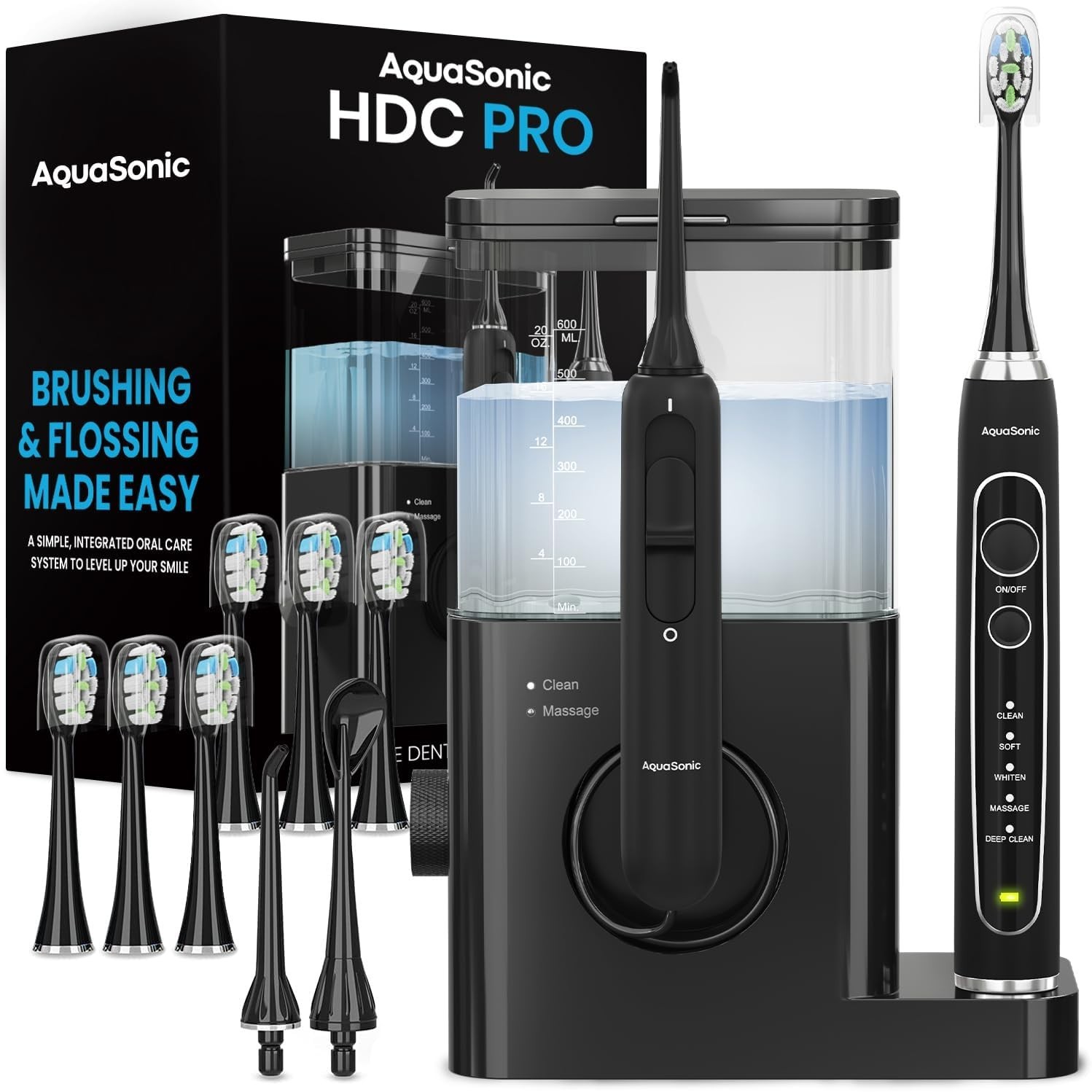 Multi Pressure Setting Water Flosser and Electric Toothbrush in Sleek Design