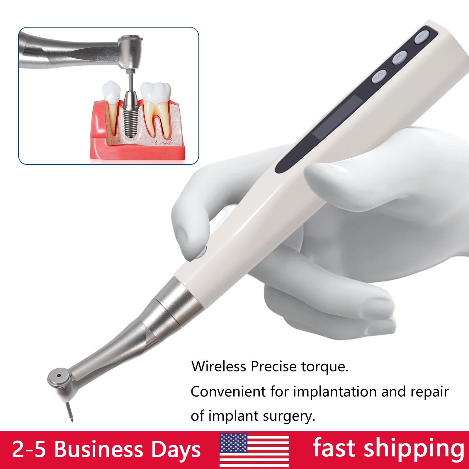 Dental Electric Wireless Torque Driver Implant Tool Kit Small Automatic 10-50N