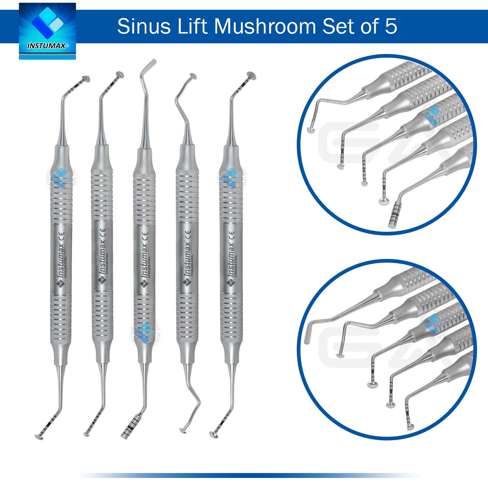 Dental Mushroom Elevators Sinus Lift Implant Oral Surgery Graft Periosteal Set