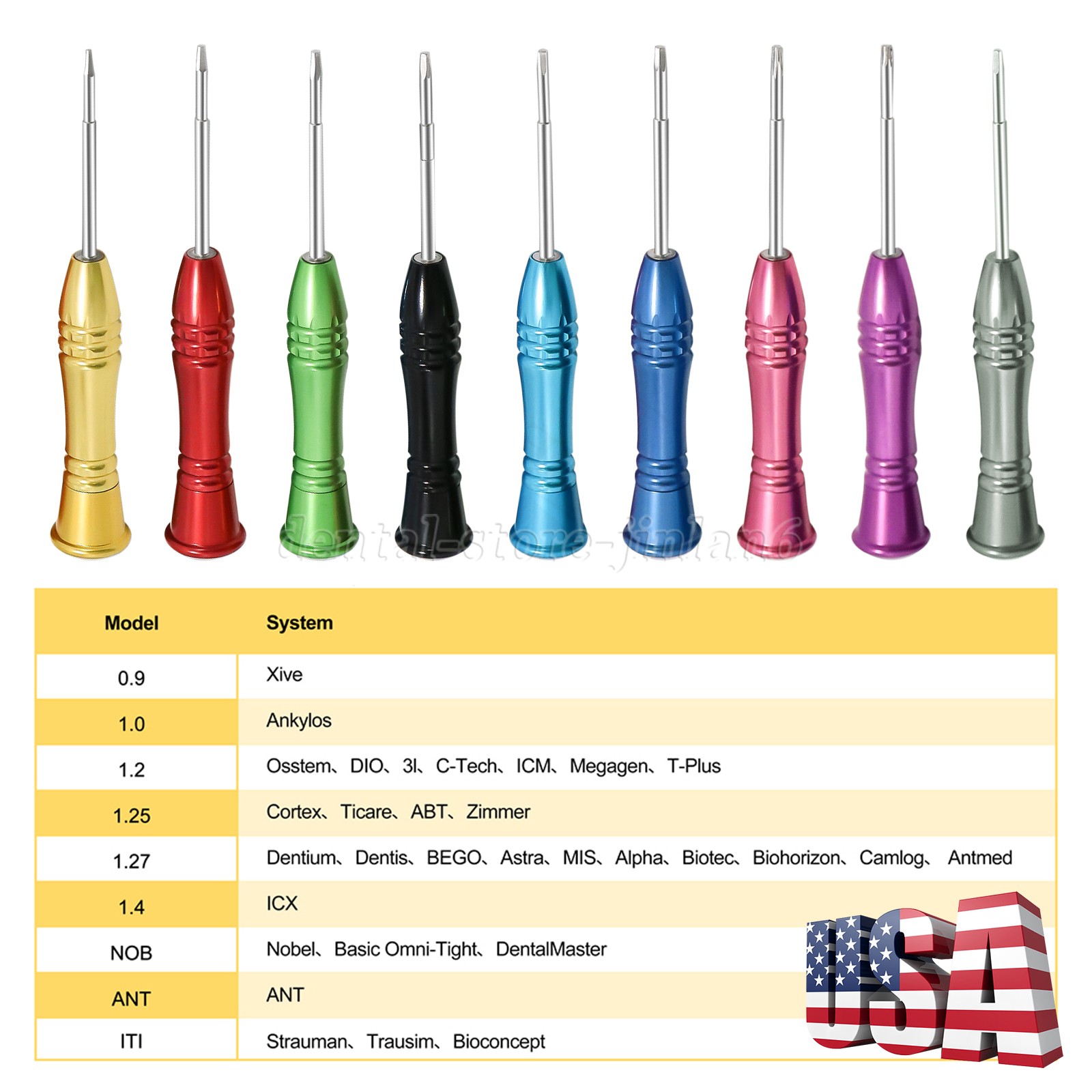 9PCS Dental Implant Screw Driver Kit Abutment Implant set of 9 Drivers New