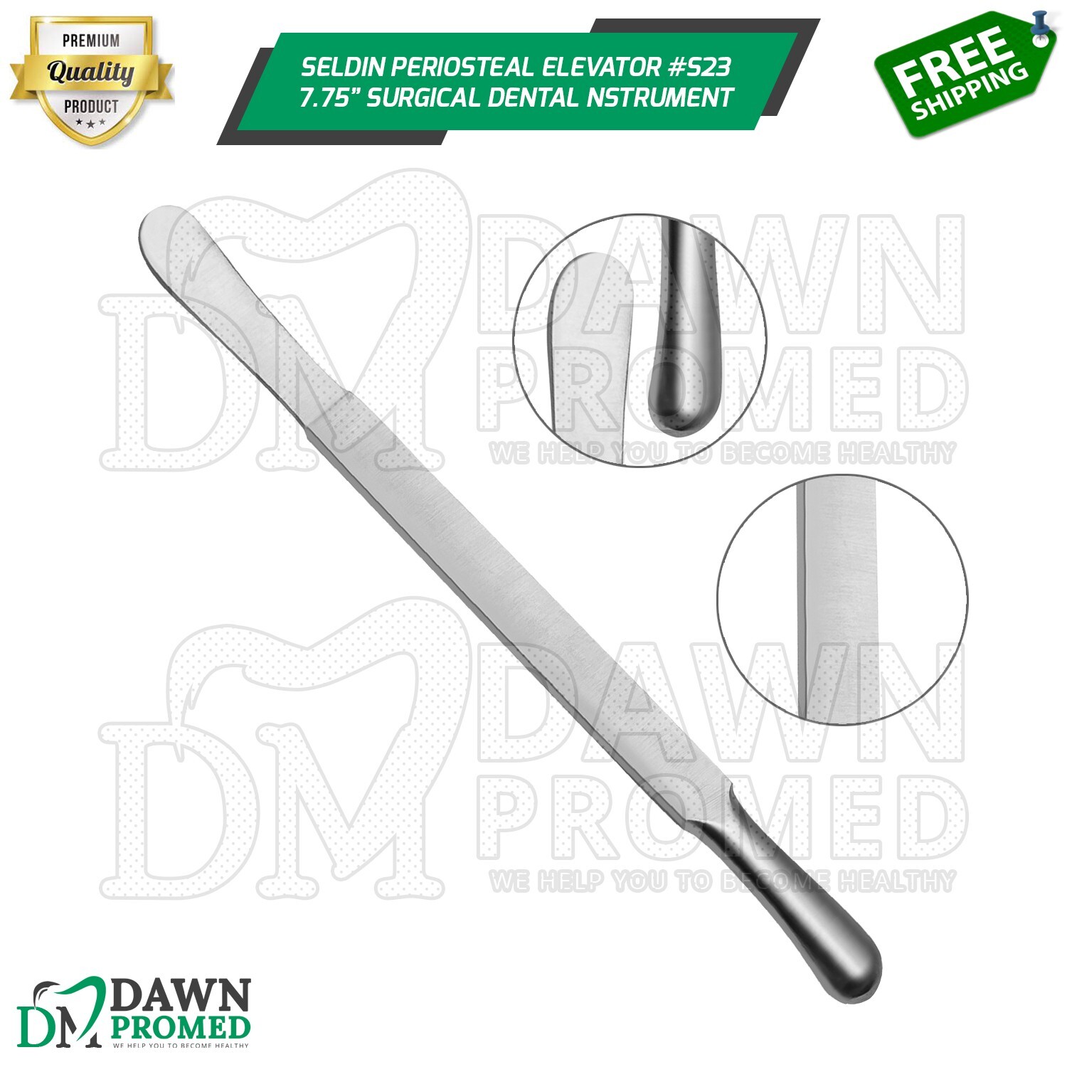 Seldin Periosteal Elevator #S23 7.75” Retractor Implant Surgical Dental Inst