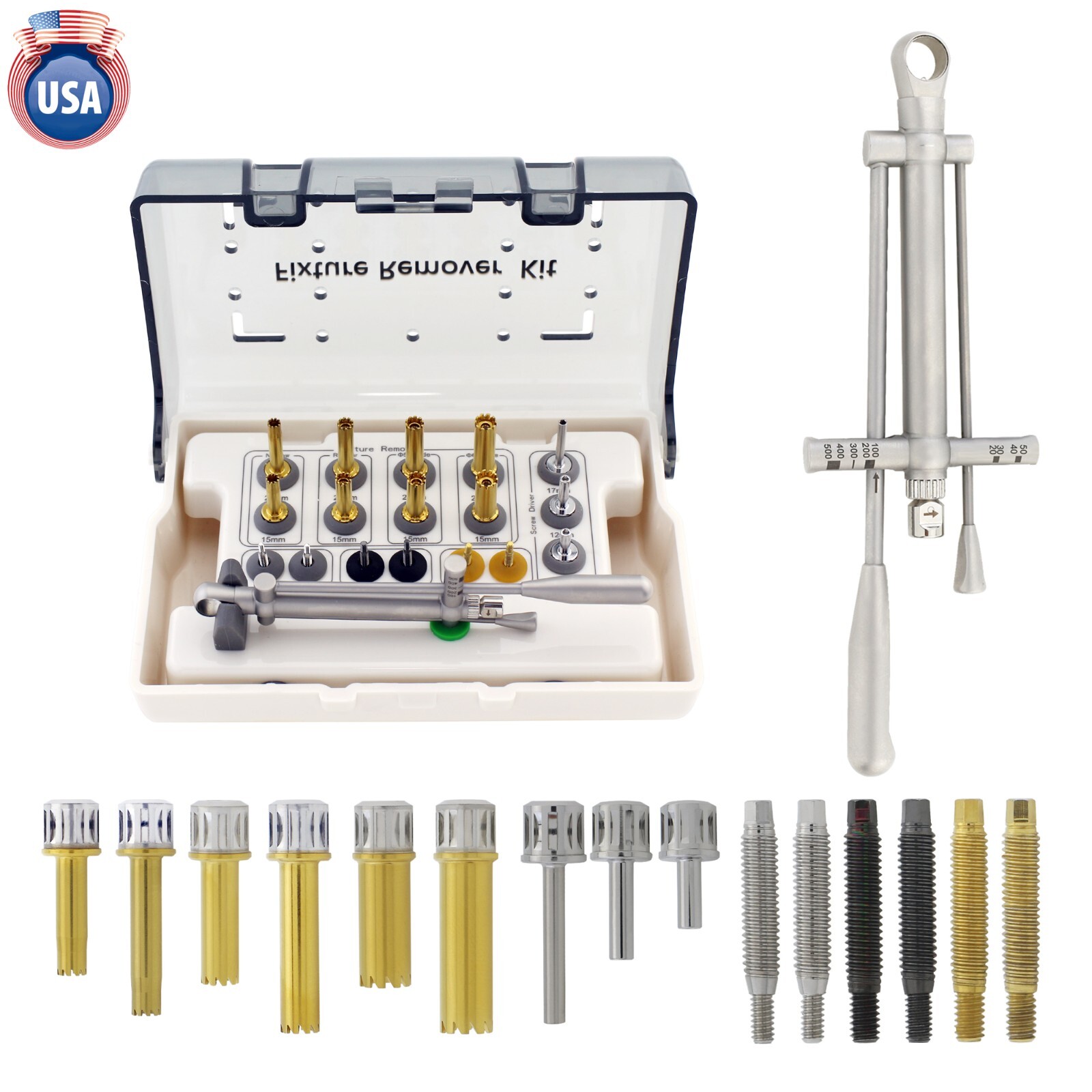 NeoBiotech FR Style Implant Fixture Remover Kit Screw Removal Tool Torque Wrench