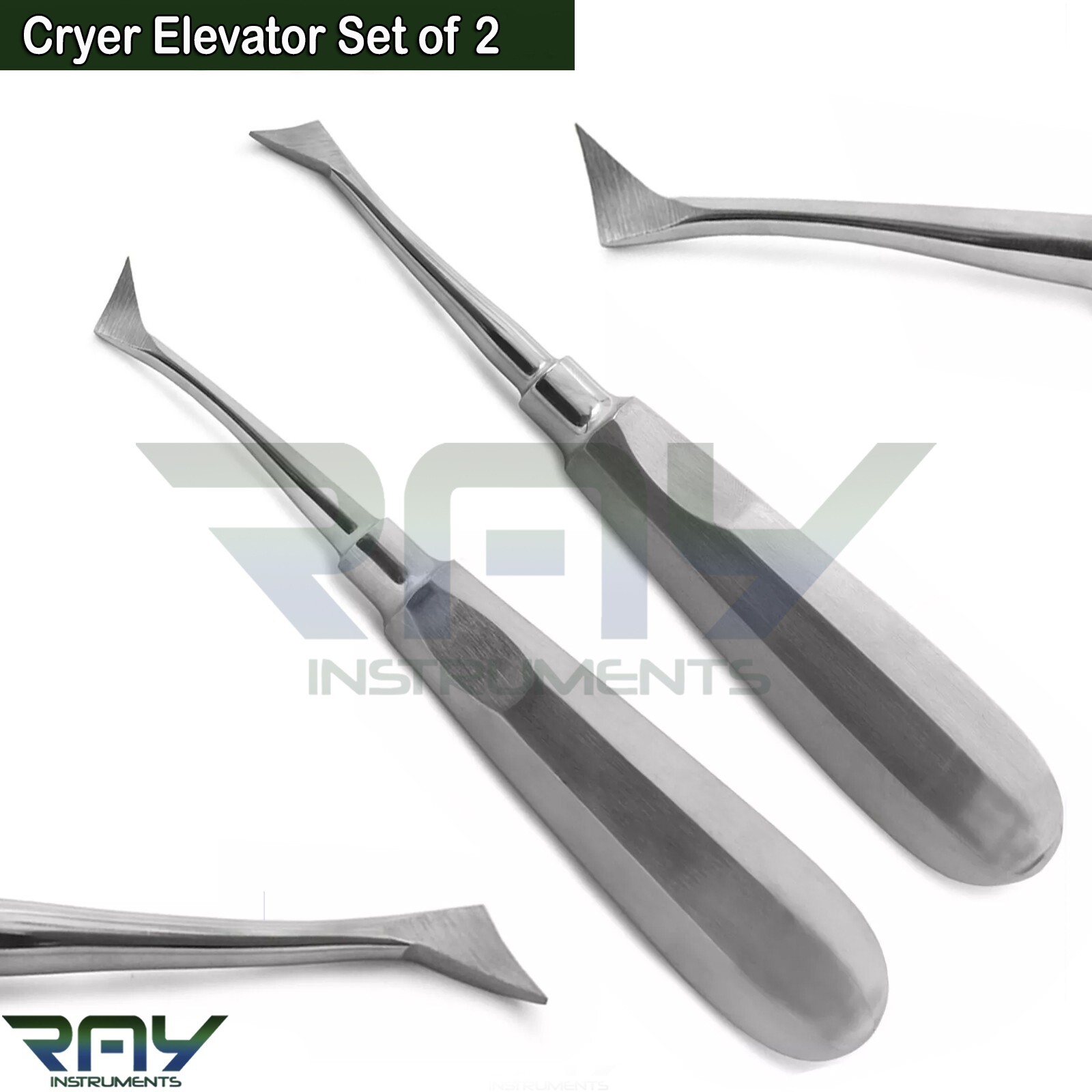 Set of 2 Dental Cryer Elevators Tooth Extracting Extraction Surgery Instruments