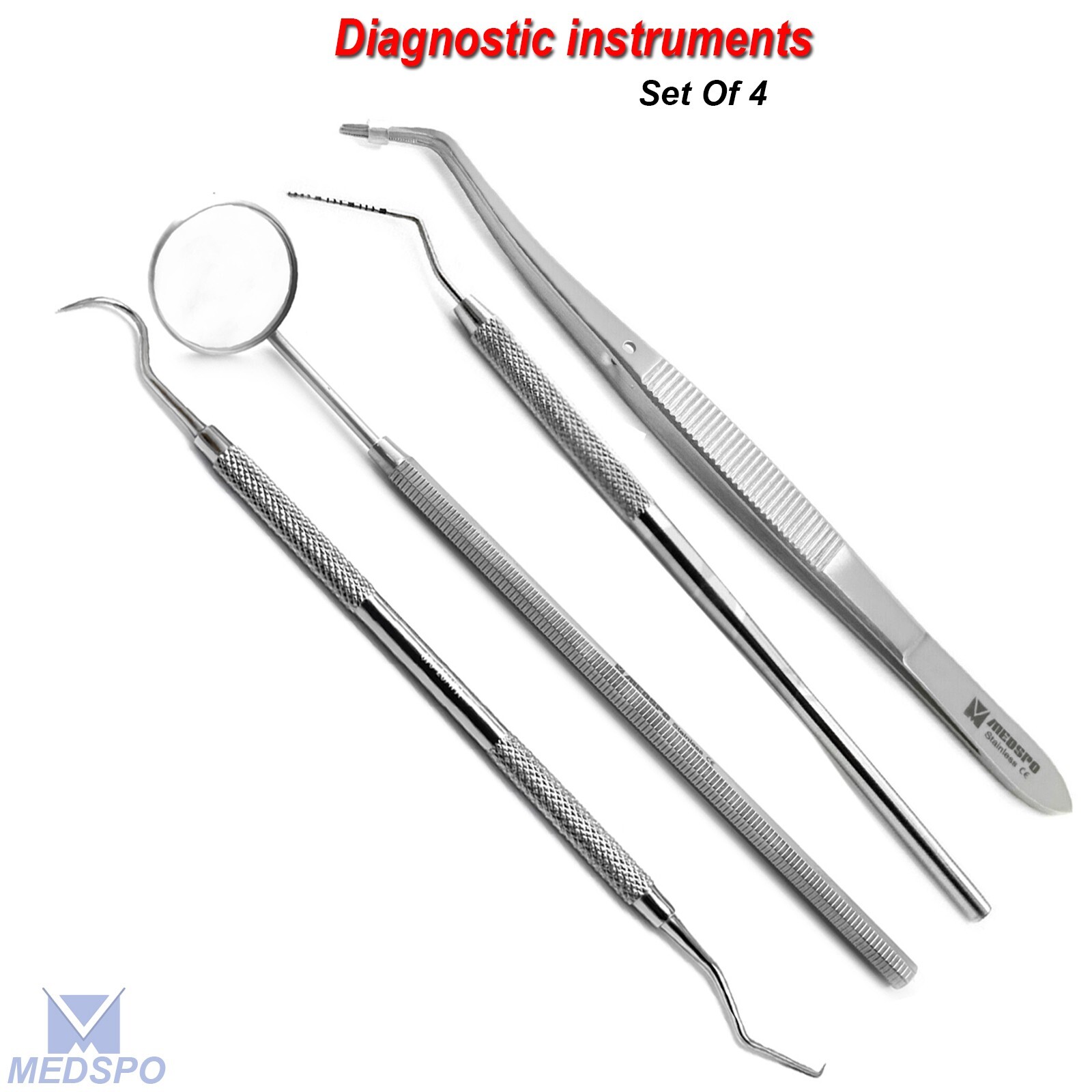 Diagnostic Oral Care Pick Examination Probes & Mirror Handle Dentist Instruments