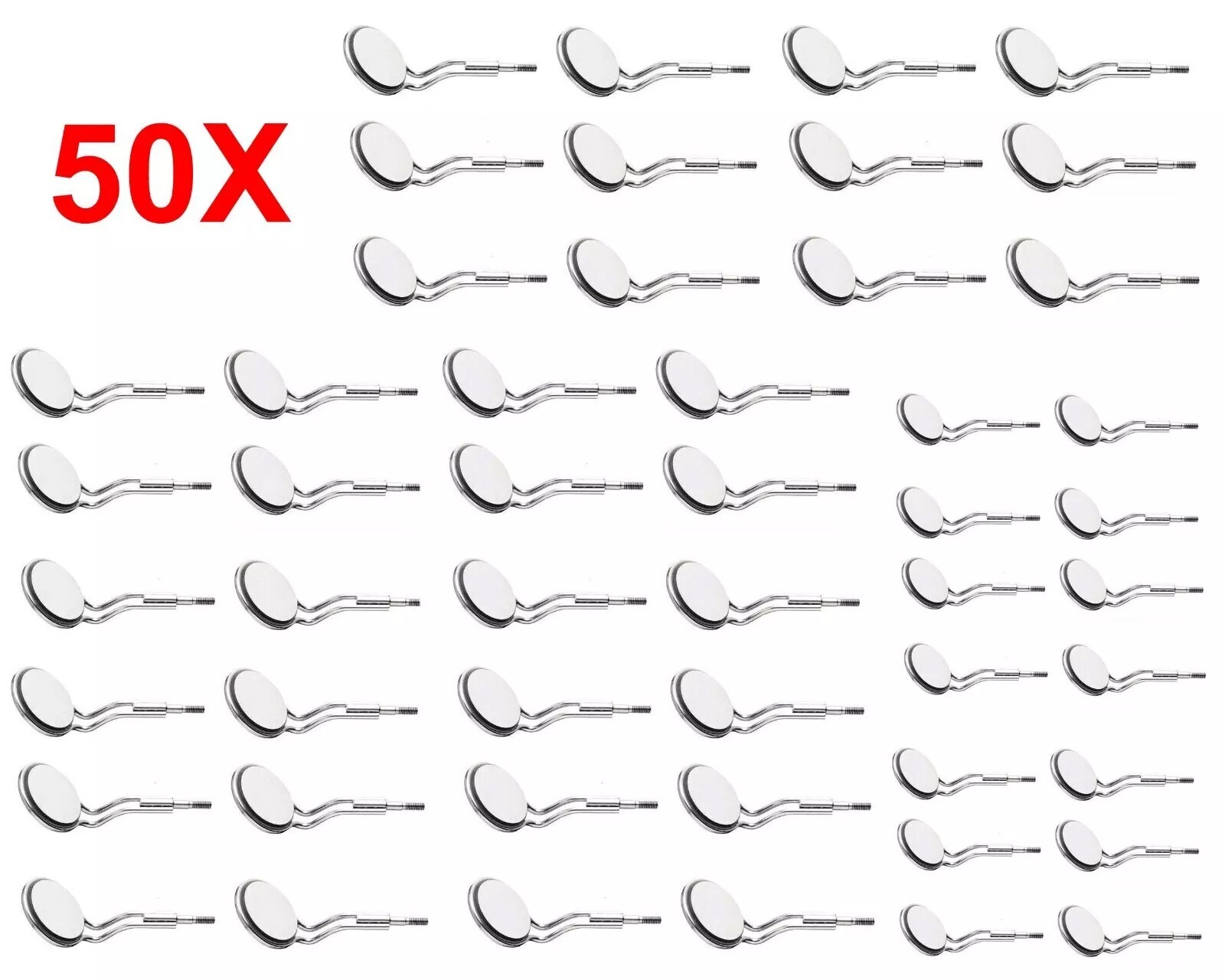 50X Dental Mouth Mirror Double Sided Front Surface & Handle No. 5 Simple Stem