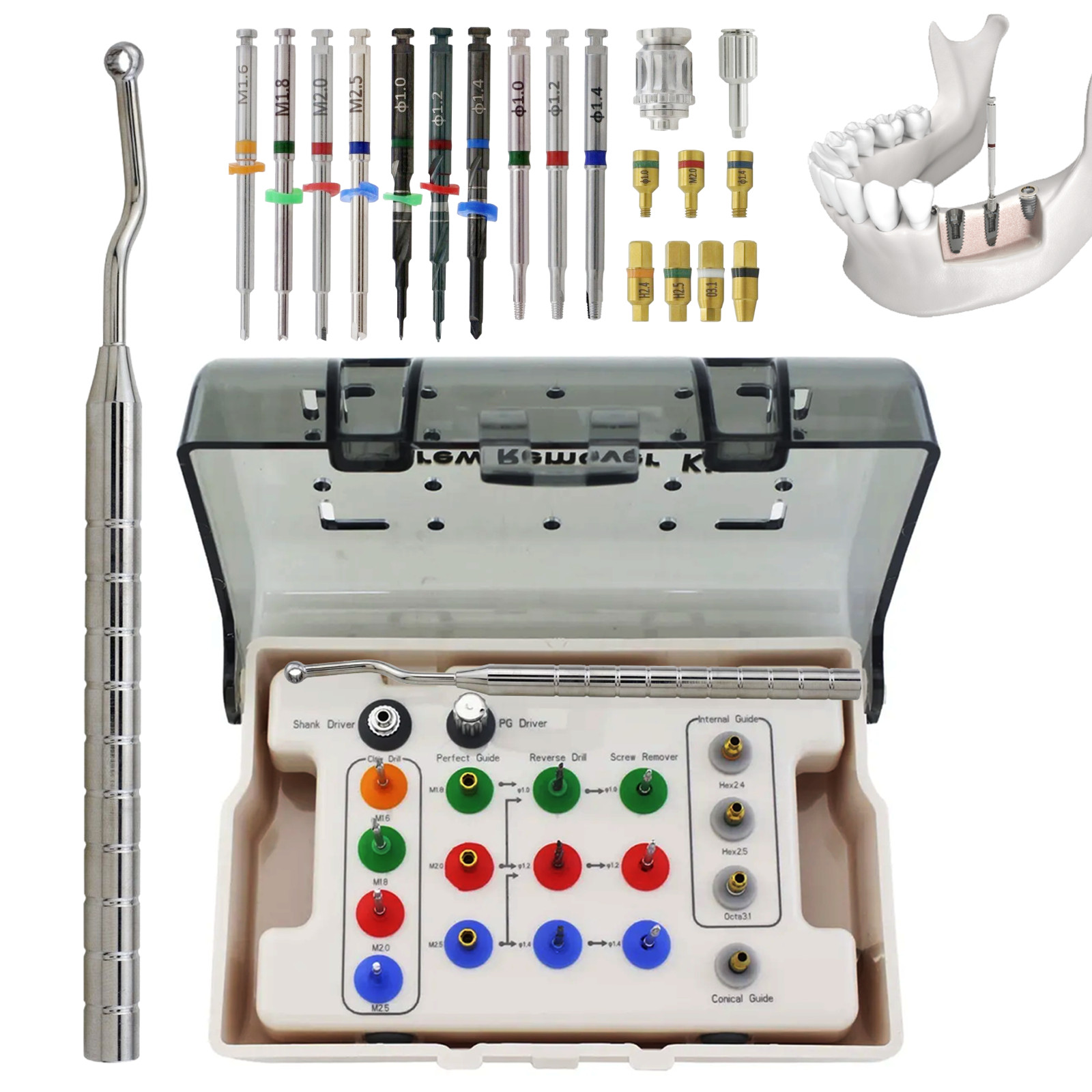US Dental Implant Screw Remover Kit NeoBiotech SR Fractured Broken Surgical Tool