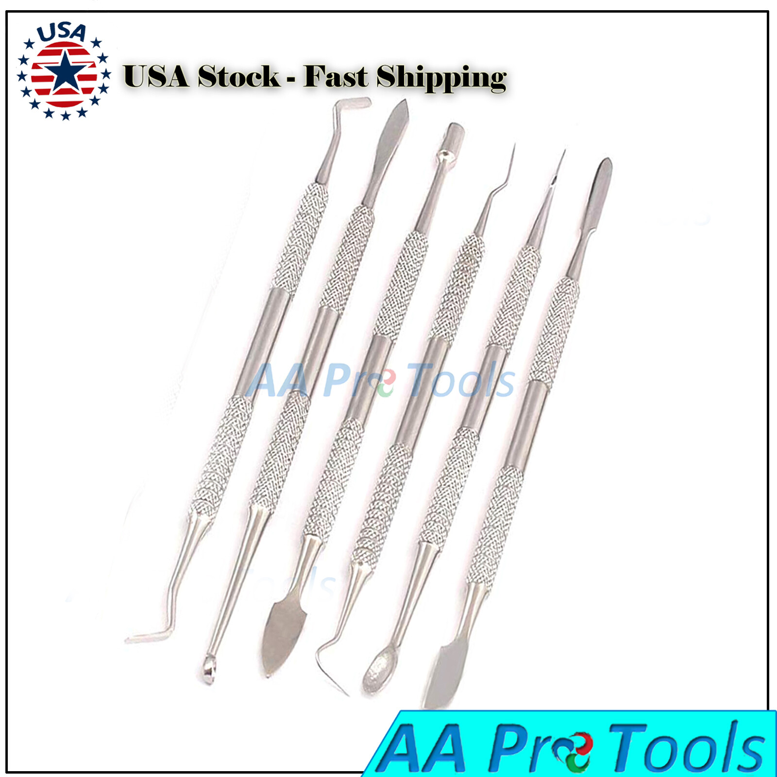 6 Piece Stainless Steel Probe Set Hobby Craft Design 12 Assorted Heads Pick Tool