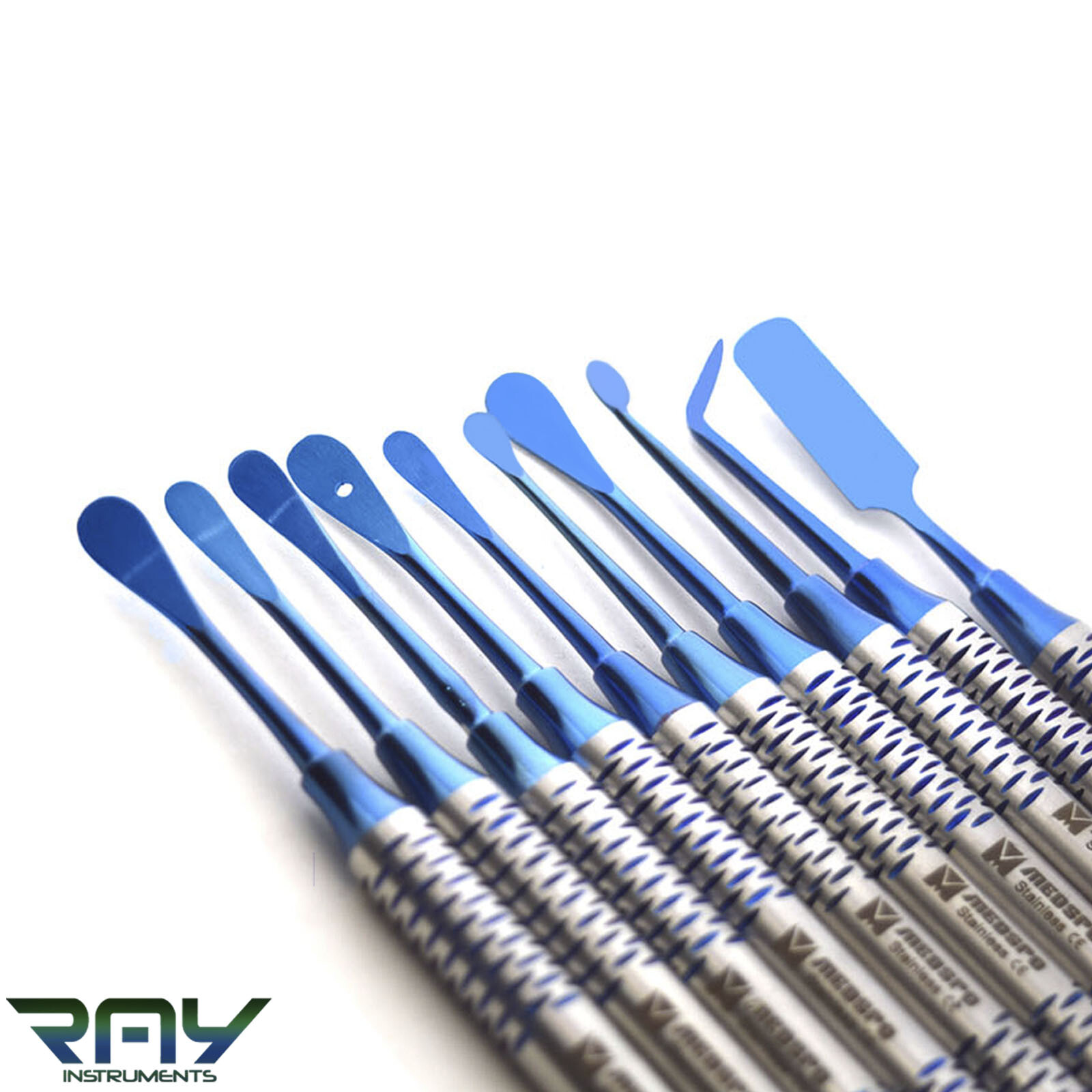 Dental Periosteal Elevator Set Of 10 Surgical Dental Instruments Blue Coated New