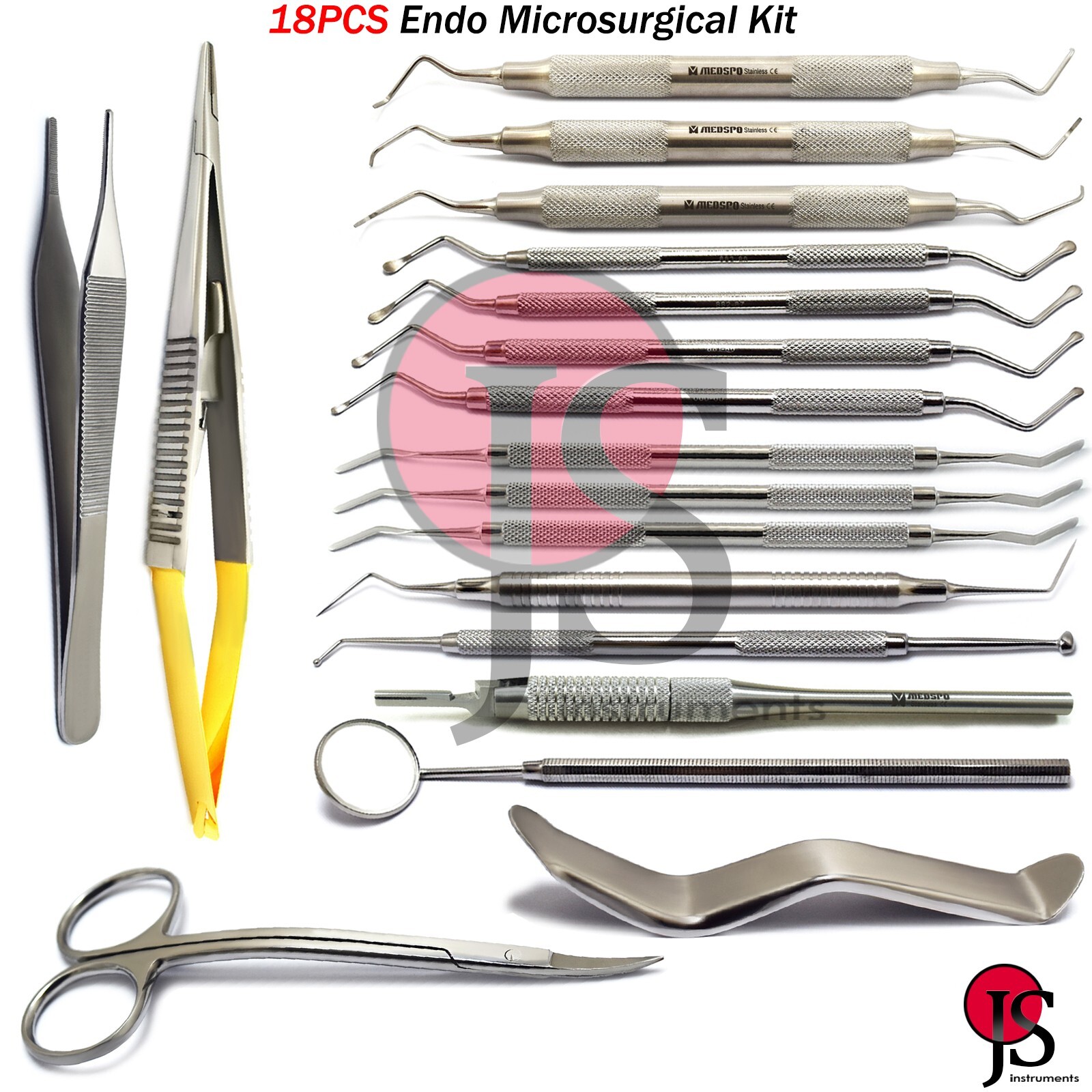 Endo Micro Surgical Curette Explorer Cheek Retractor Tissue Scissors Endodontic