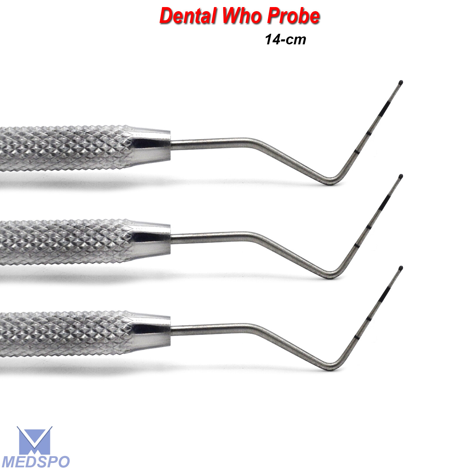 Periodontal Diagnostic Depth Measuring Dental Ball Tip Who Probe Color Coded CE