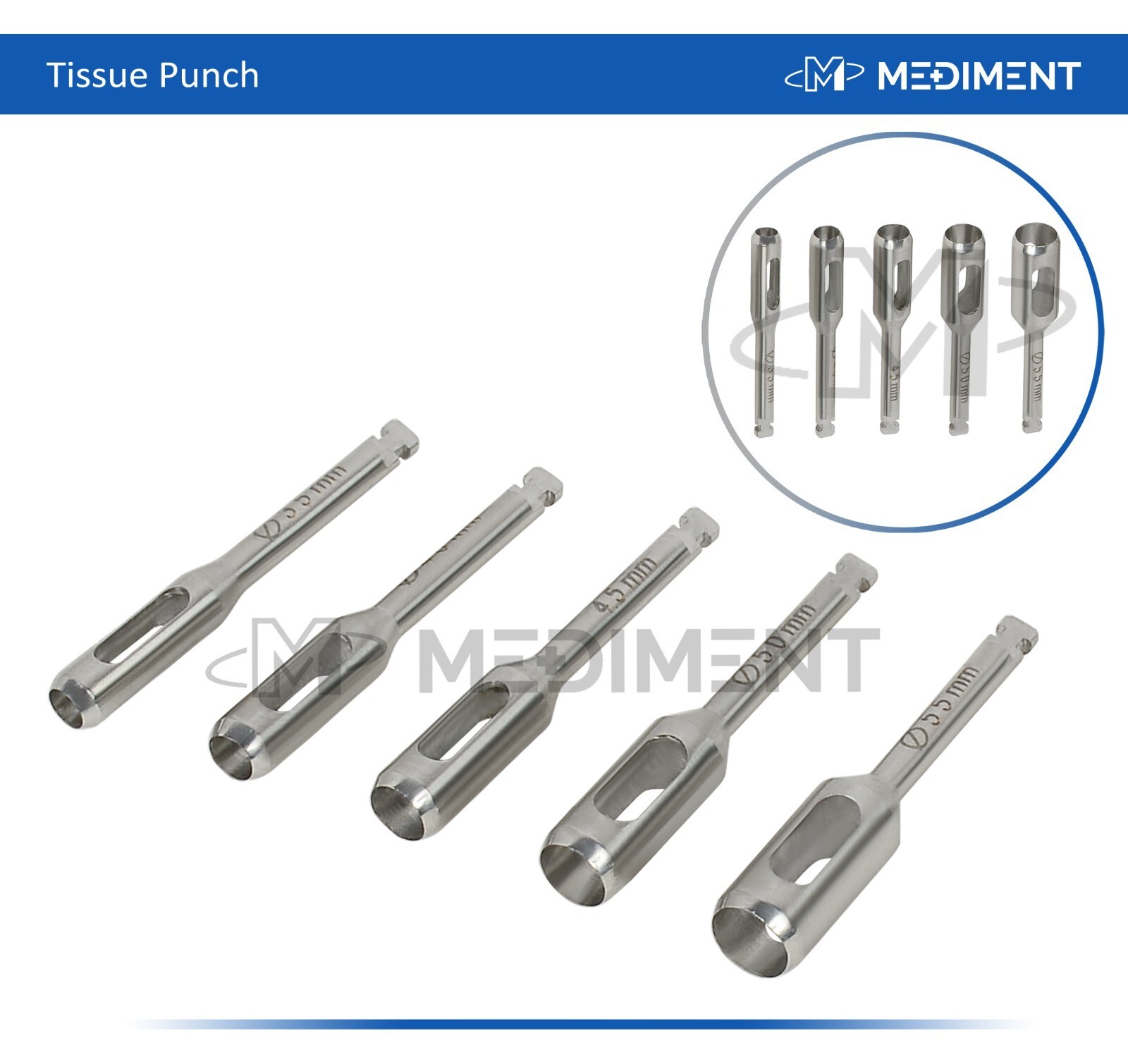 Dental Implant Tissue Punch Kit 5pcs set Surgical Surgery Stainless CE