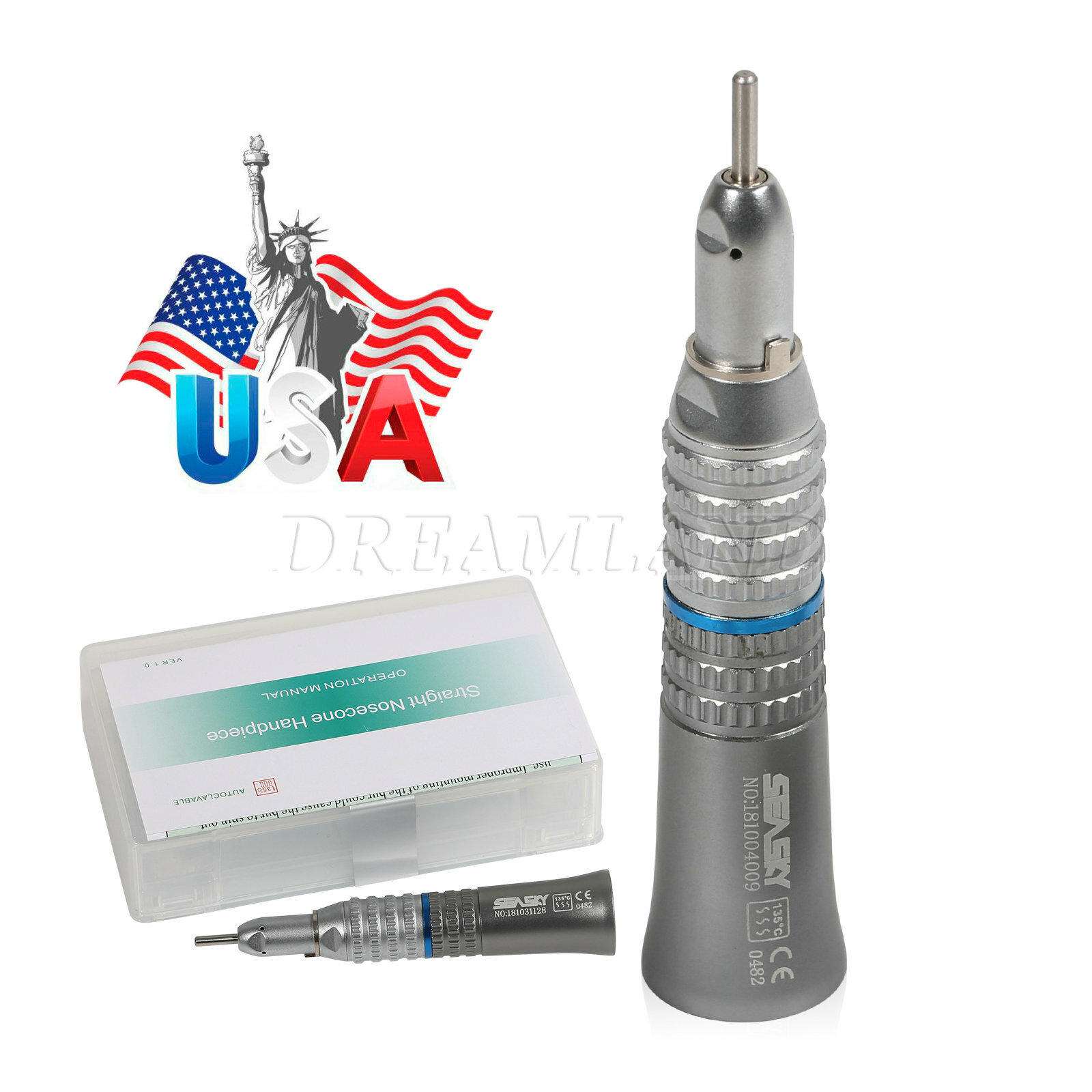 Dental Electric Motor 35K RPM Straight Low Speed Handpiece f/ MARATHON Micromoto