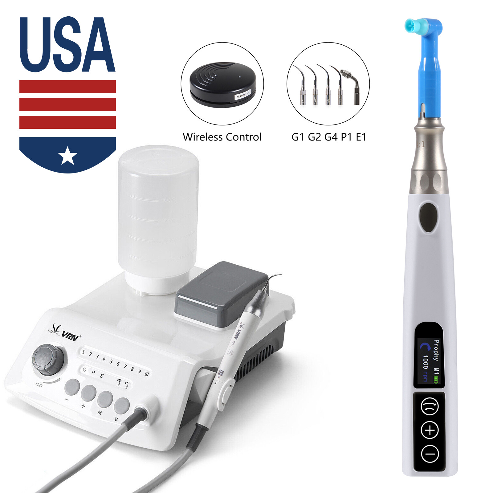 Dental Wireless LED Ultrasonic Scaler Bottle / Cordless Hygiene Prophy Handpiece