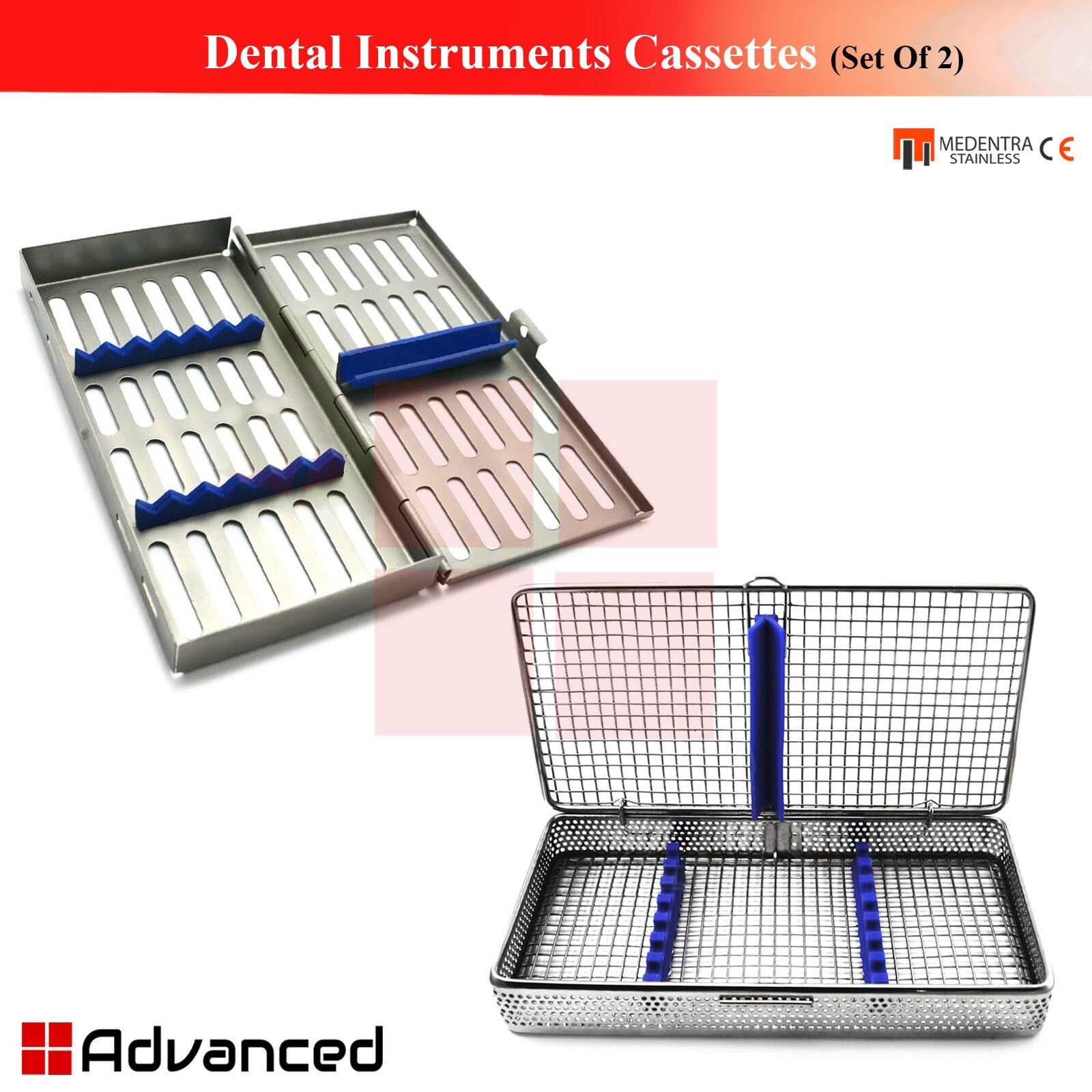 7Pcs Holding Dental Instrument Cassette Scalers Probes Tray Sterilization