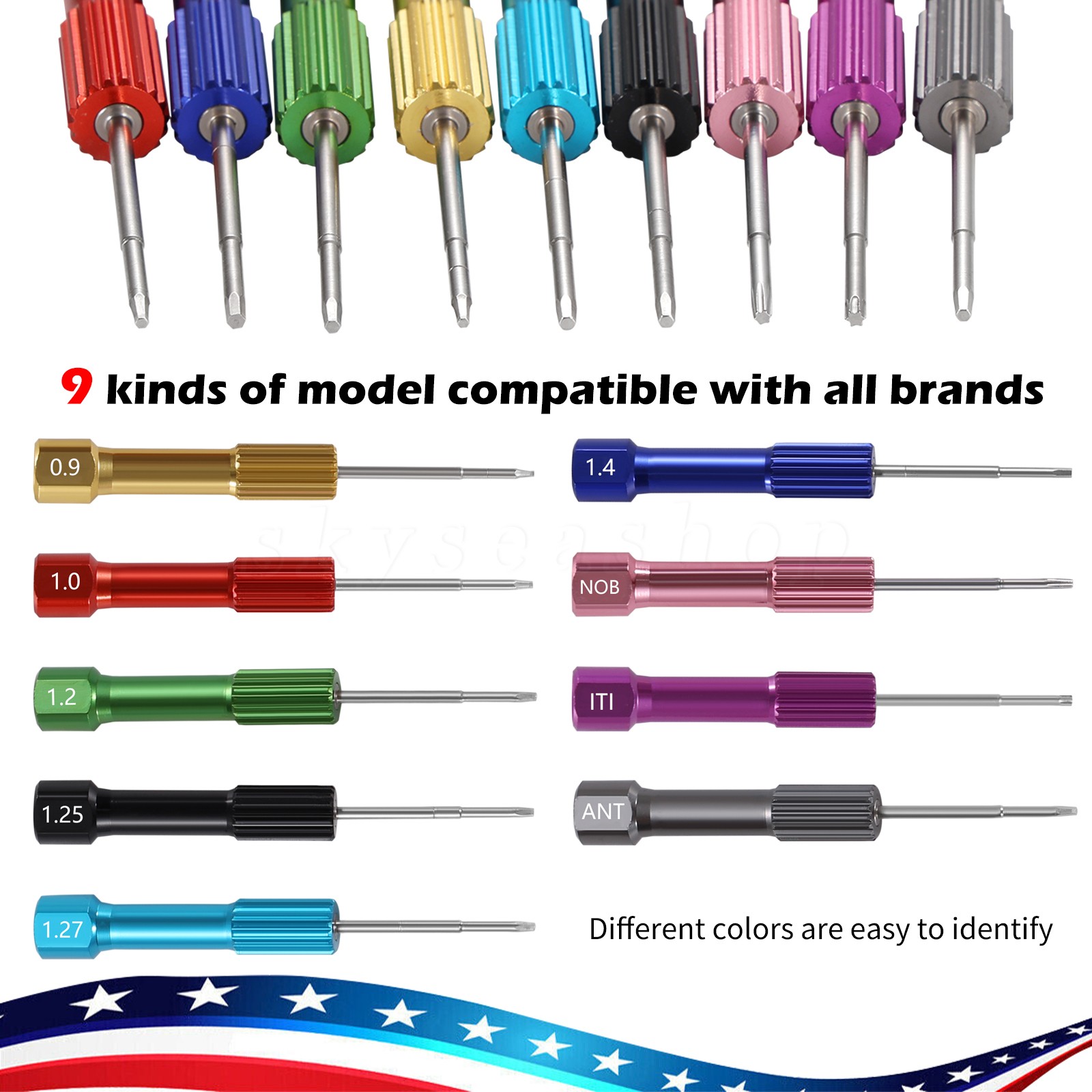 Dental Implant Screw Driver Kit Lab AST 3i NOB Implant Tools 9 PCs Set & Holder