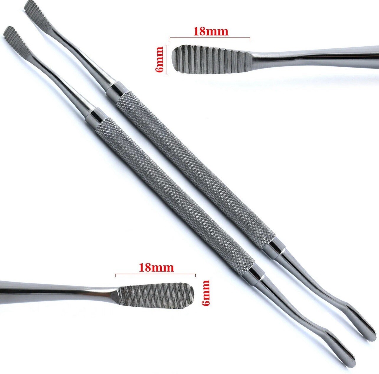 2 Dental Bone File Miller Cross-Cut-Straight Surgical Instrument CE