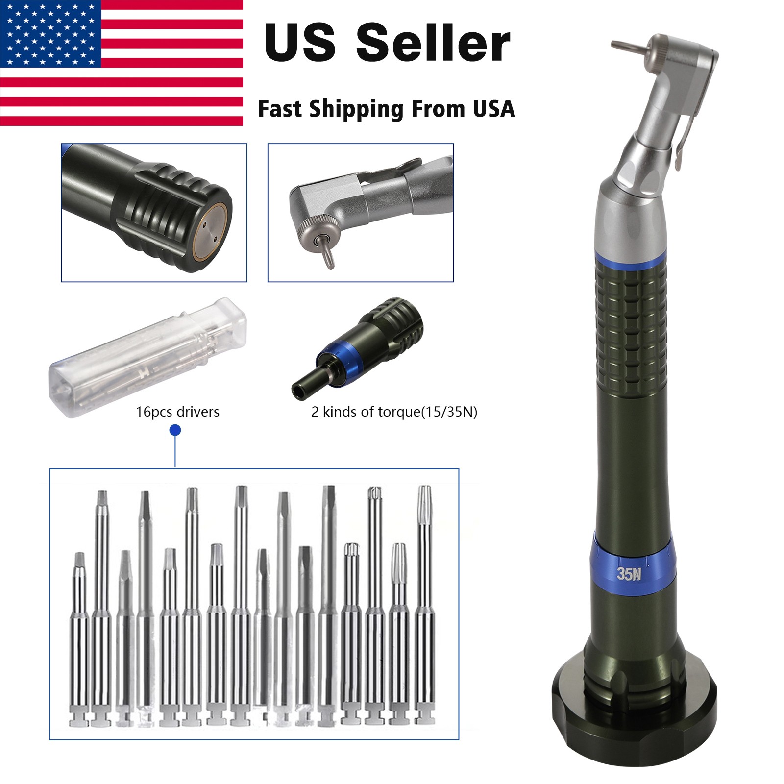 Dental Cordless Implant Electric Torque Wrench Handpiece Tool Driver ds