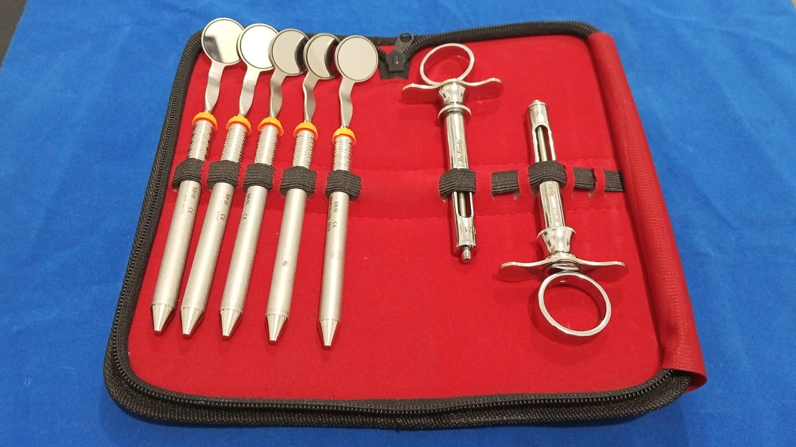 Hu Friedy lot of 7 Pcs 2 SYRCW Syringe and 5 MH6 Mirror Handles