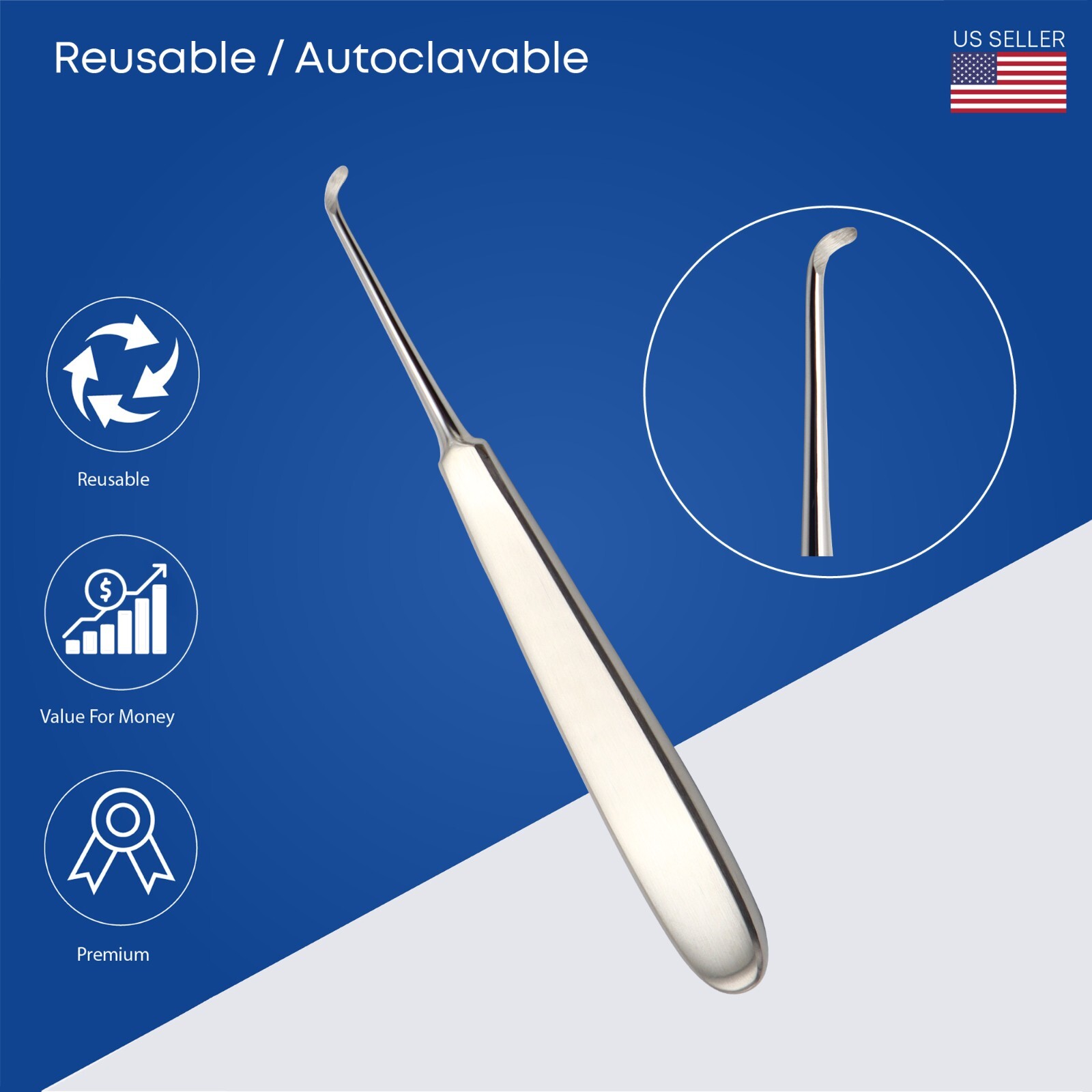 Warwick James Root Dental Elevators 3Pcs Set Stainless Steel Dental Instruments