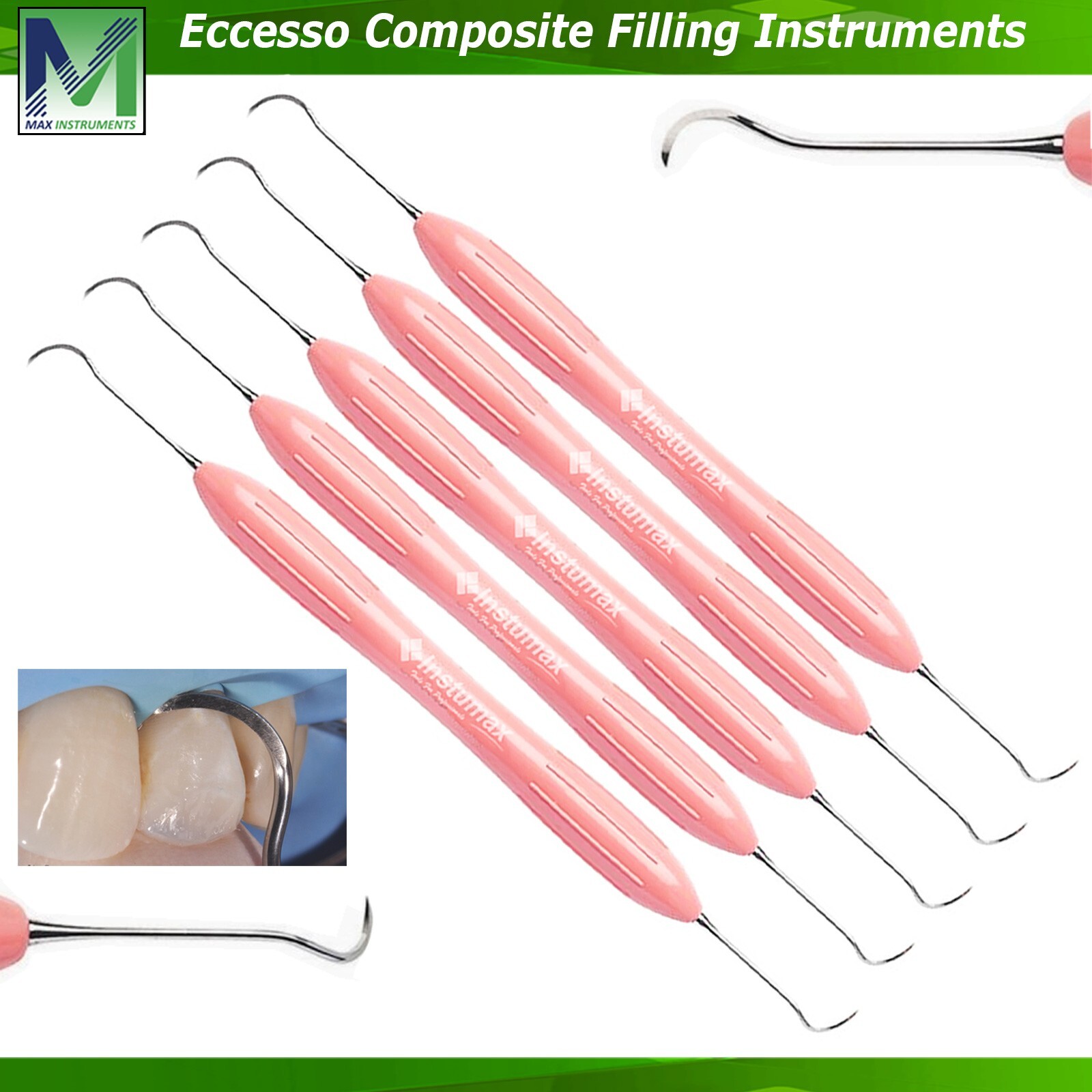 Dental Composite Filling Instruments Set of 5 Silicon Handle