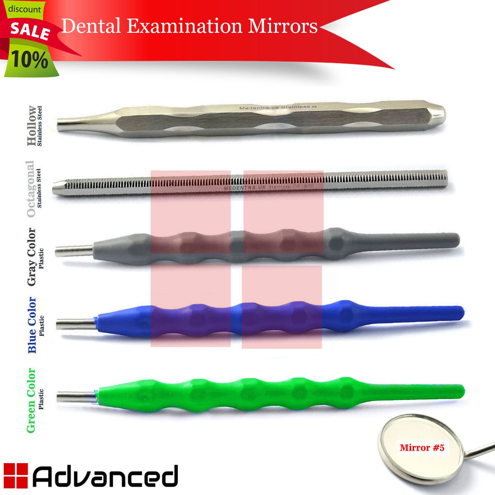 MEDENTRA Mouth Examination Mirror Handle With Mirror Tooth Inspection Instrument