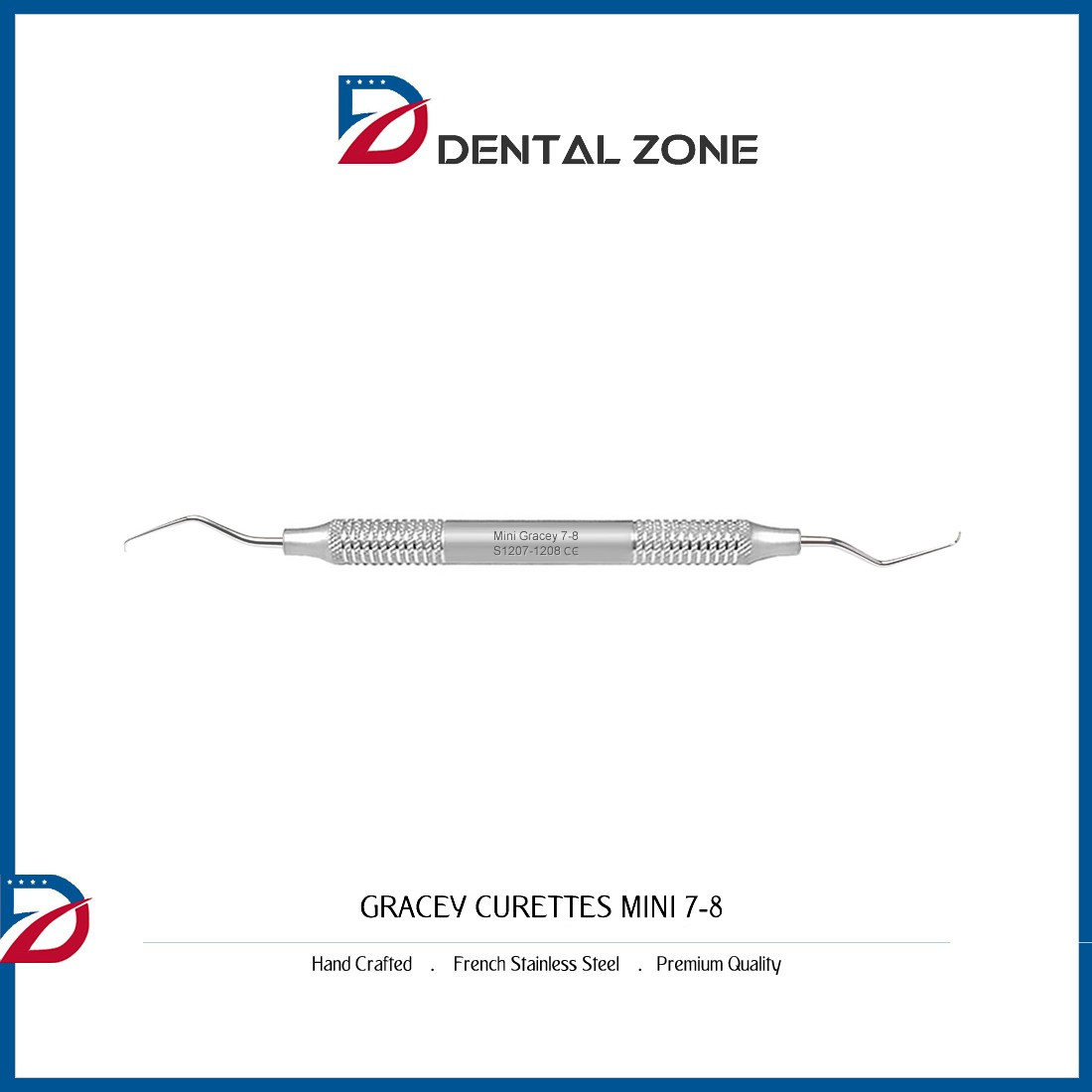 DENTAL GRACEY CURETTES MINI 7-8 PERIODONTAL HOLLOW HANDLE INSTRUMENTS NEW