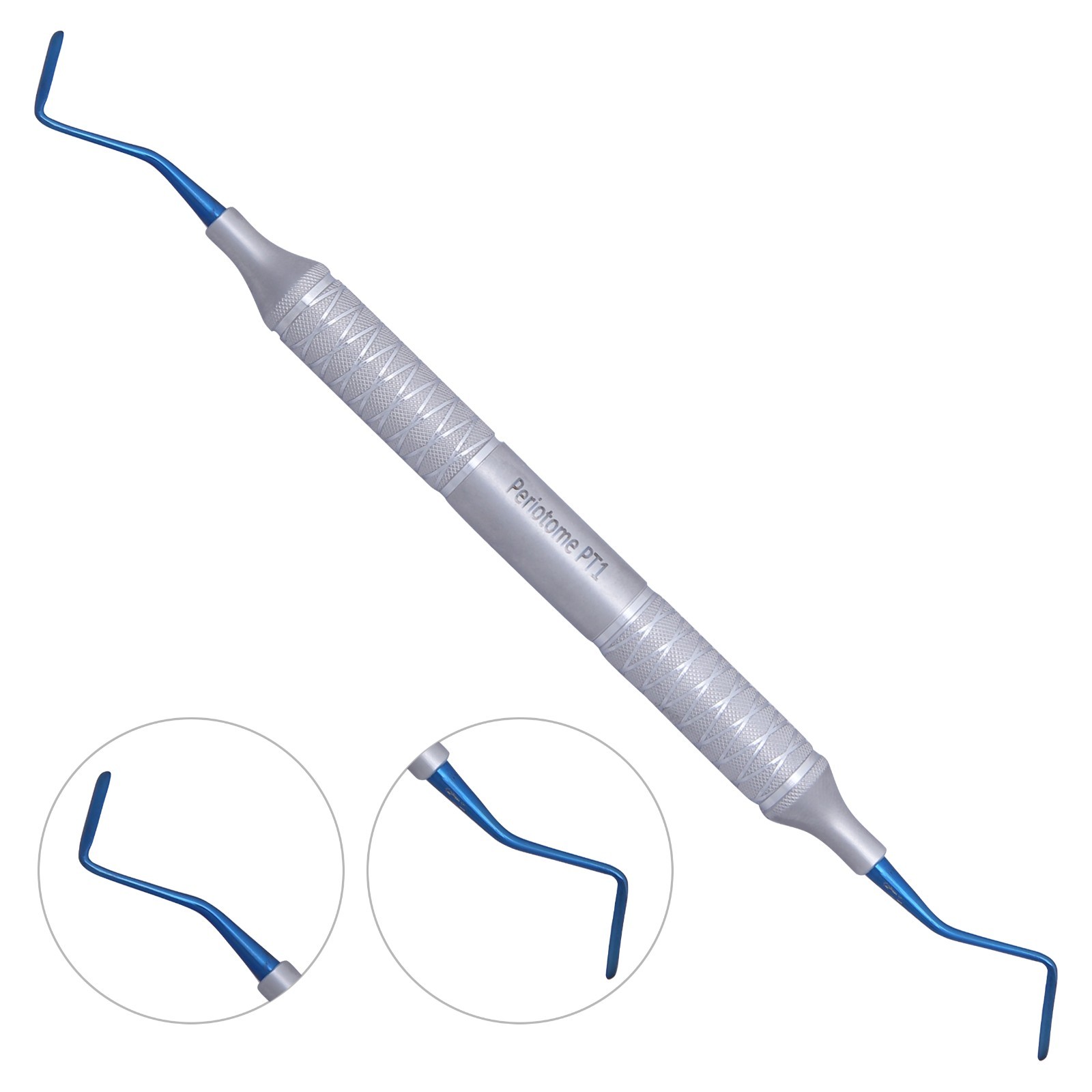 Periotome PT-1 with Angled, Non-Serrated Titanium Blue Coated Blades, Stainless